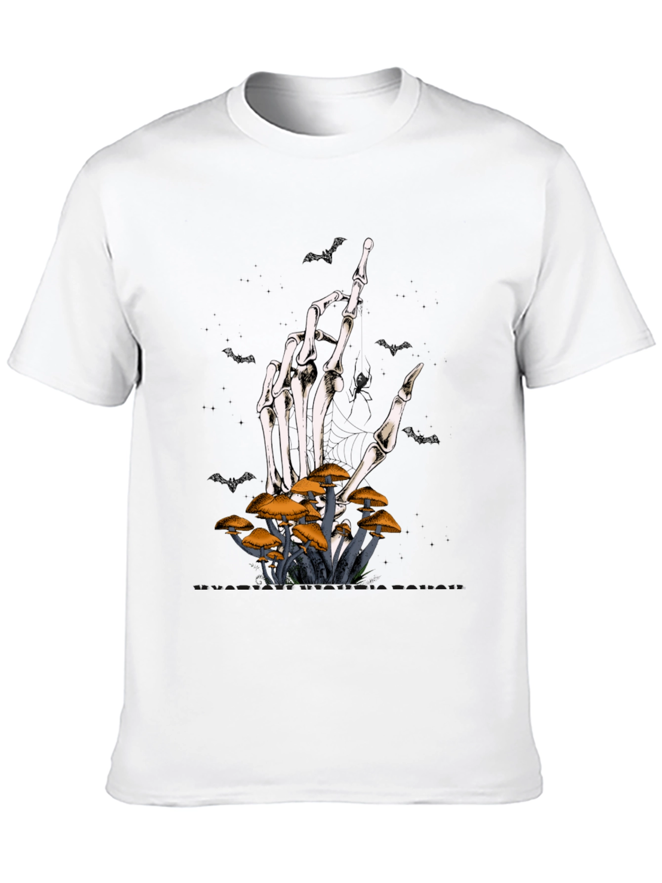 Halloween Skeleton Hand & Mushroom T-Shirt