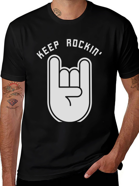 Keep Rockin Graphic Tee - Unisex Black T-Shirt