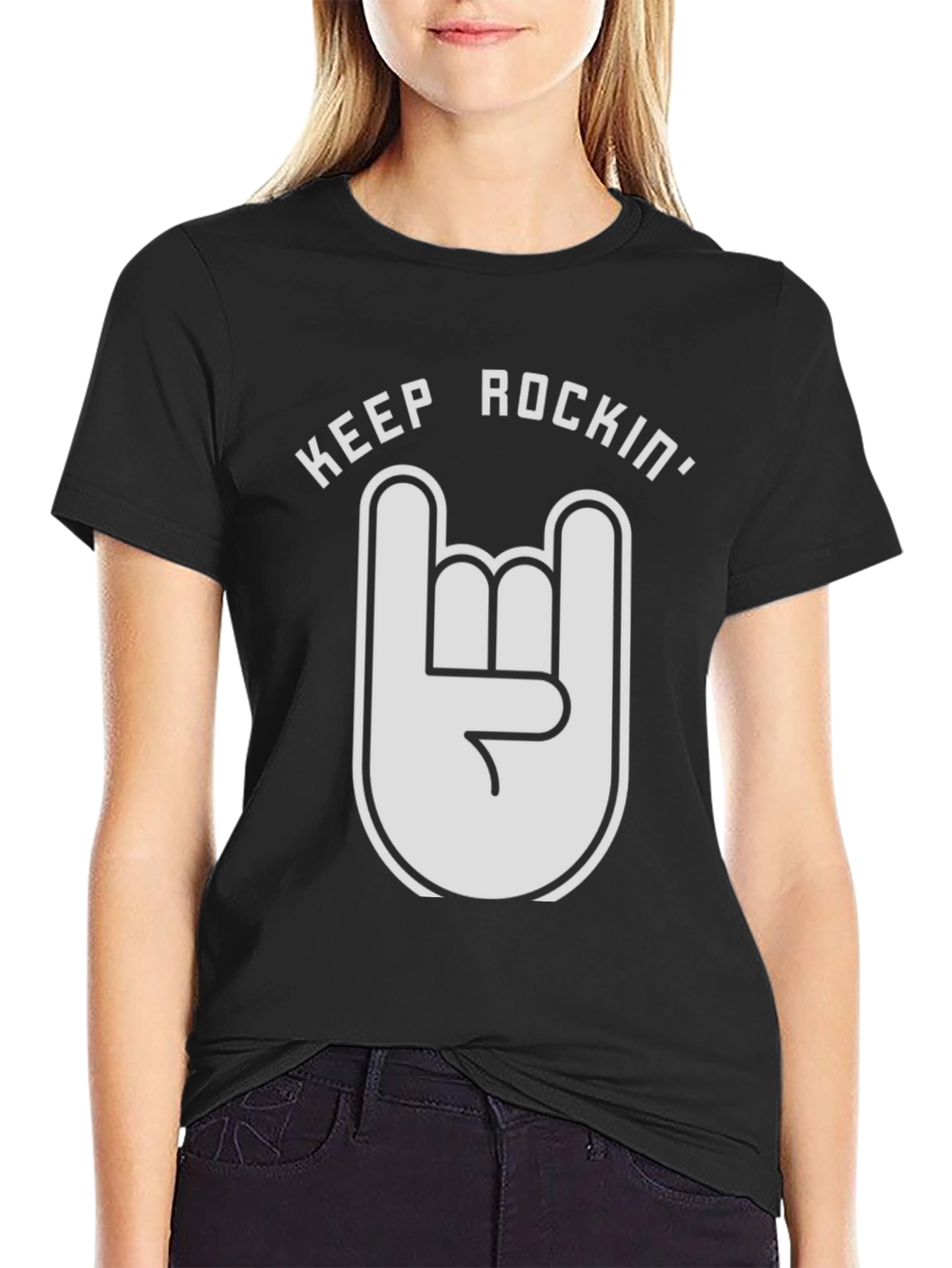 Keep Rockin Graphic Tee - Unisex Black T-Shirt