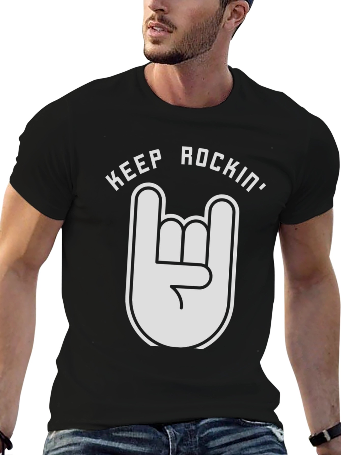 Keep Rockin Graphic Tee - Unisex Black T-Shirt