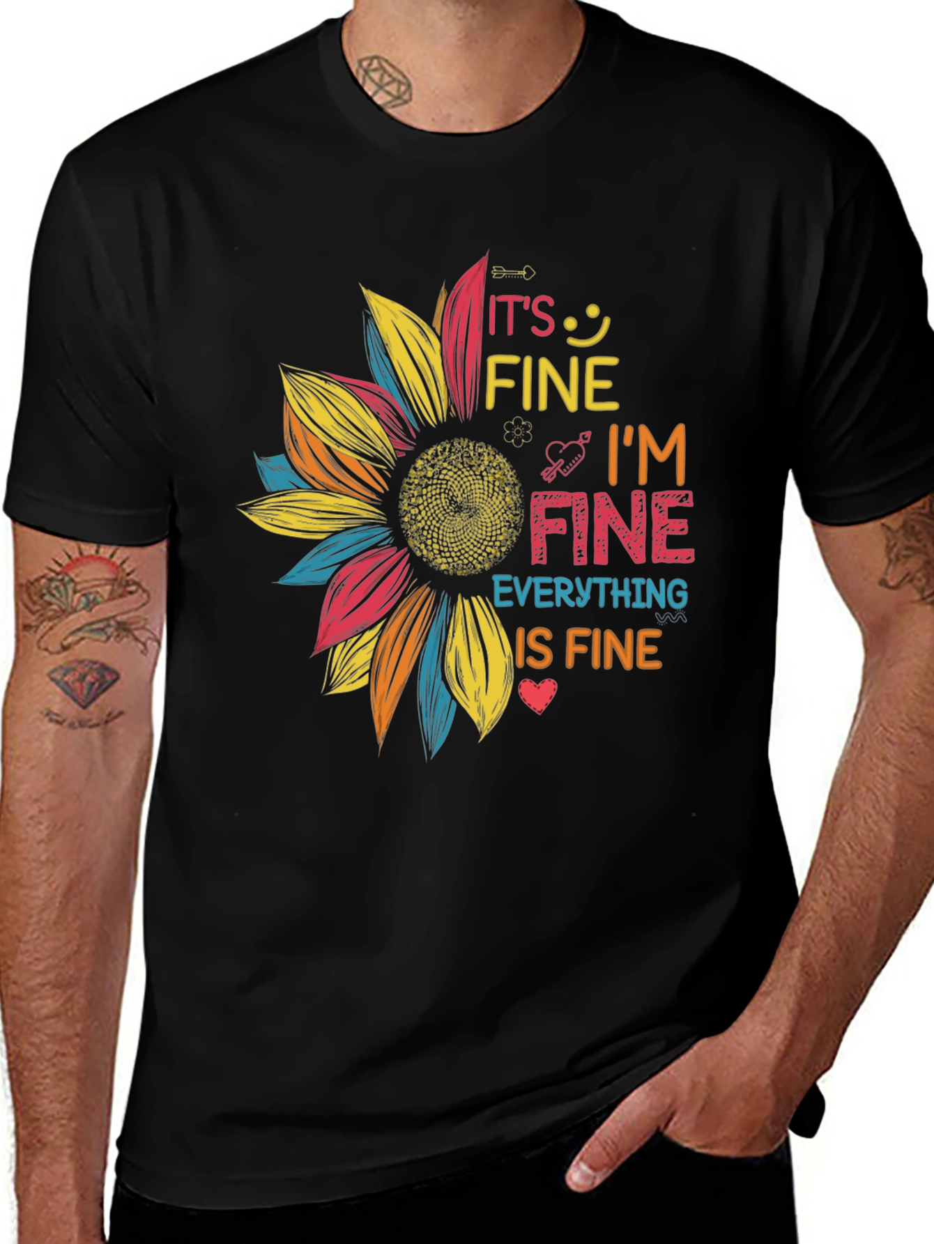 Its Fine Im Fine Sunflower Graphic Tee