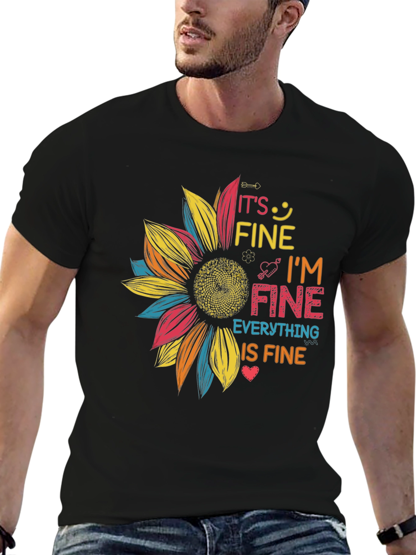 Its Fine Im Fine Sunflower Graphic Tee