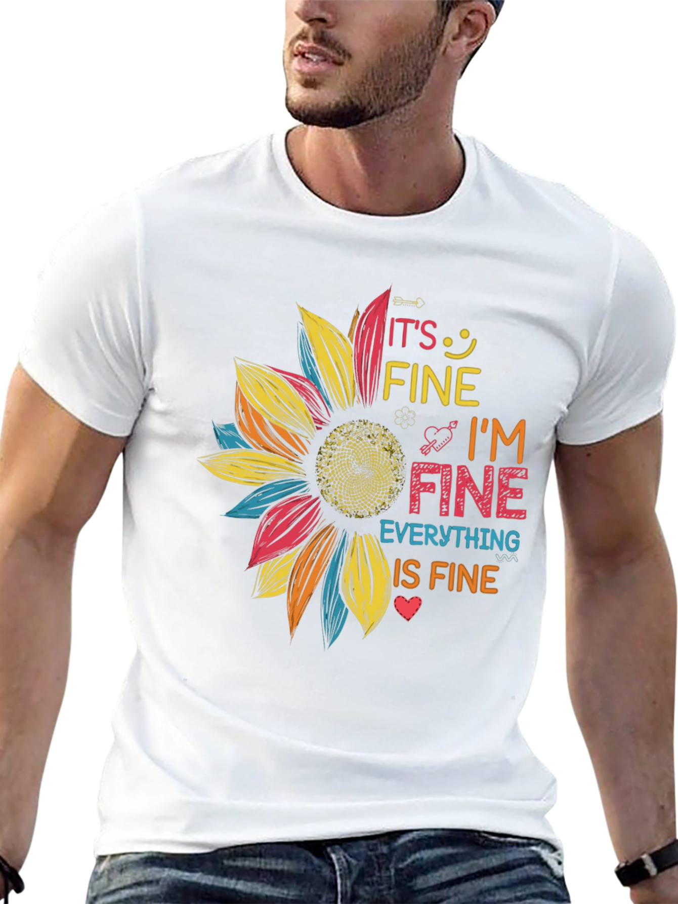 Its Fine Im Fine Sunflower Graphic Tee