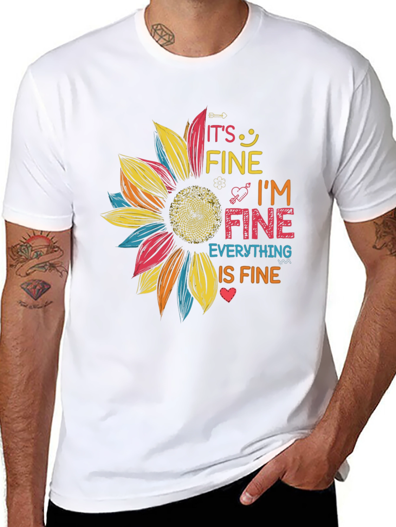 Its Fine Im Fine Sunflower Graphic Tee