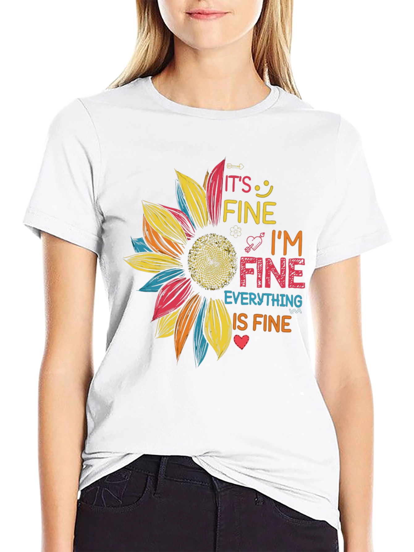 Its Fine Im Fine Sunflower Graphic Tee