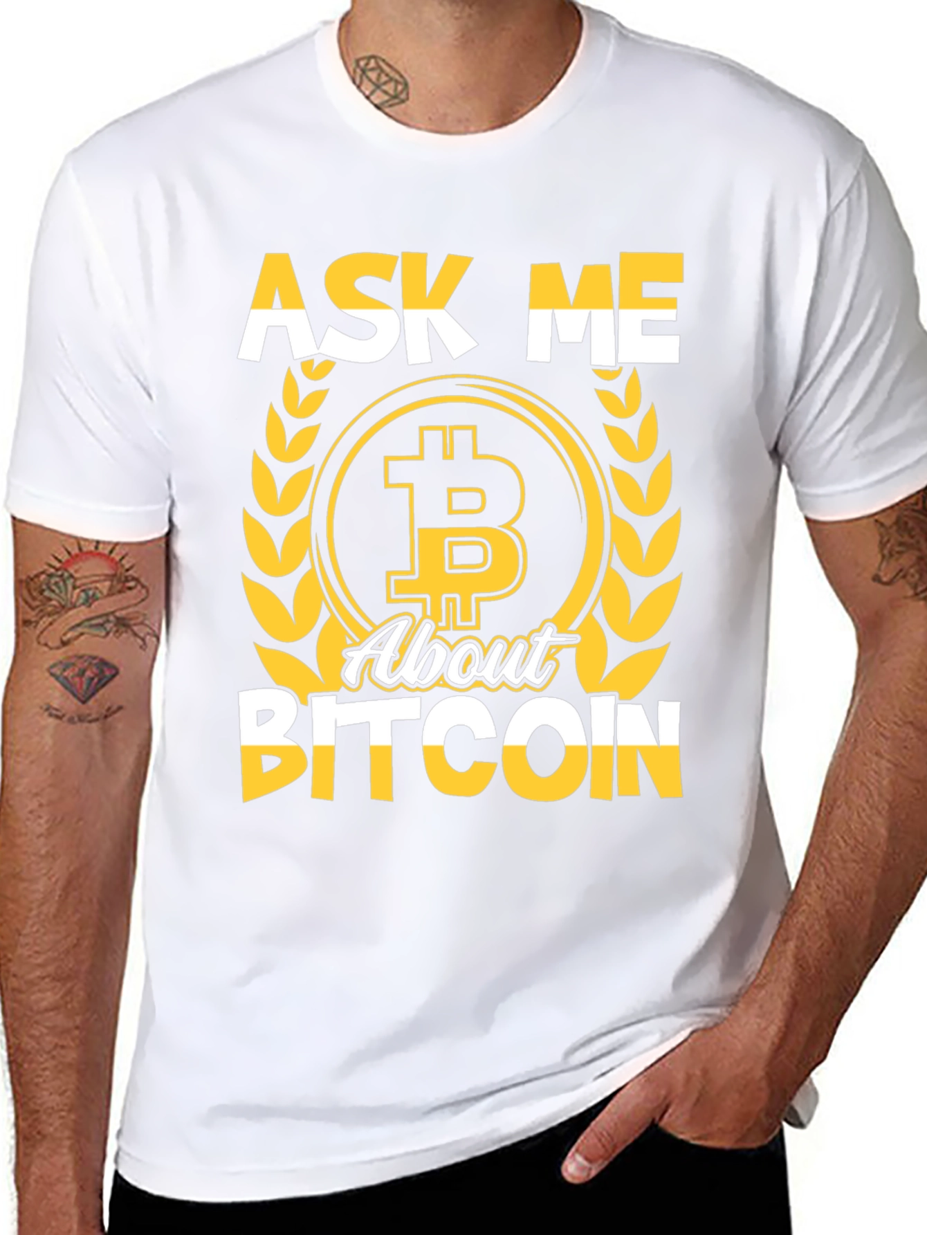 Ask Me About Bitcoin Graphic Tee Crypto T-Shirt