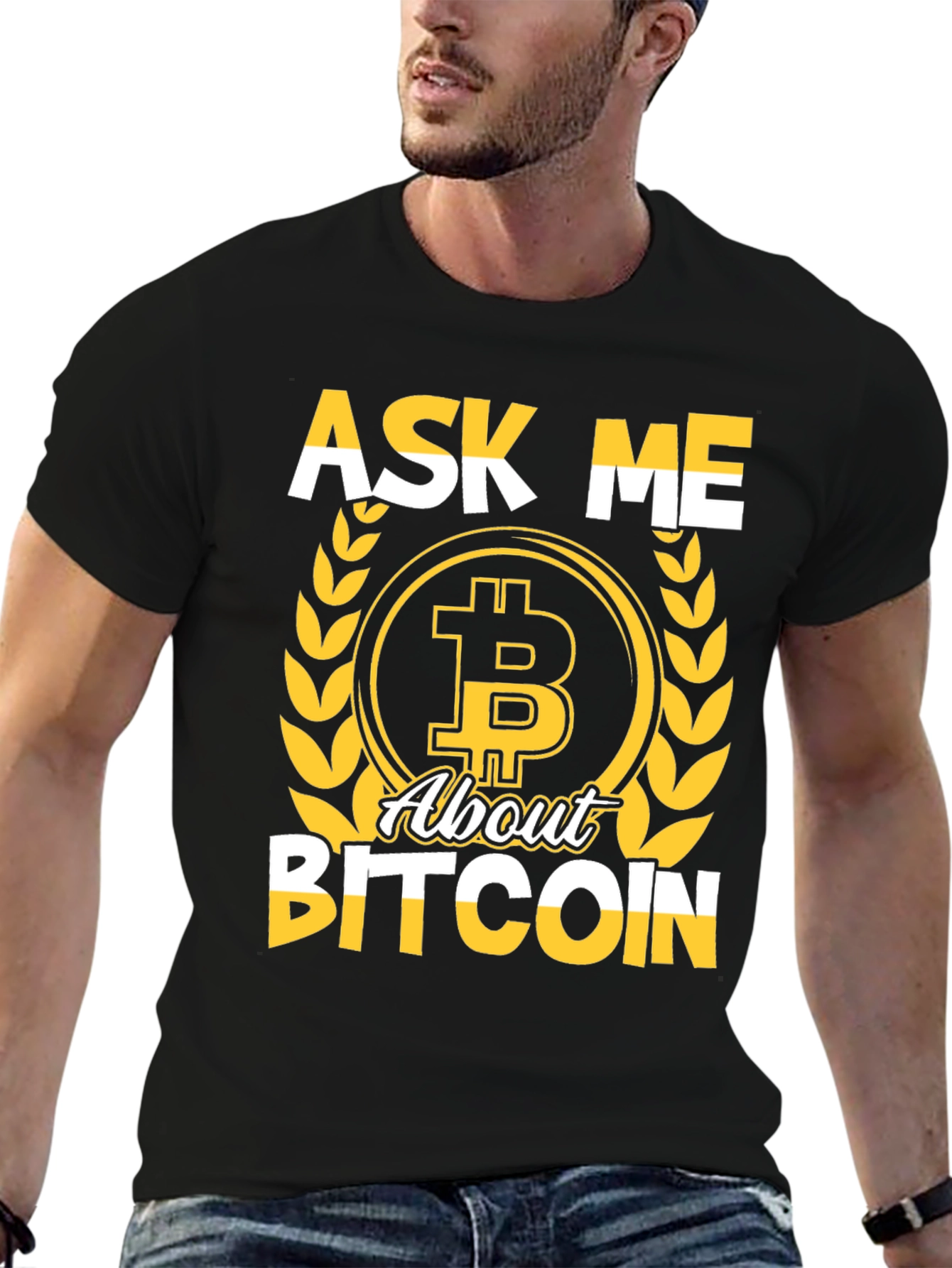 Ask Me About Bitcoin Graphic Tee Crypto T-Shirt