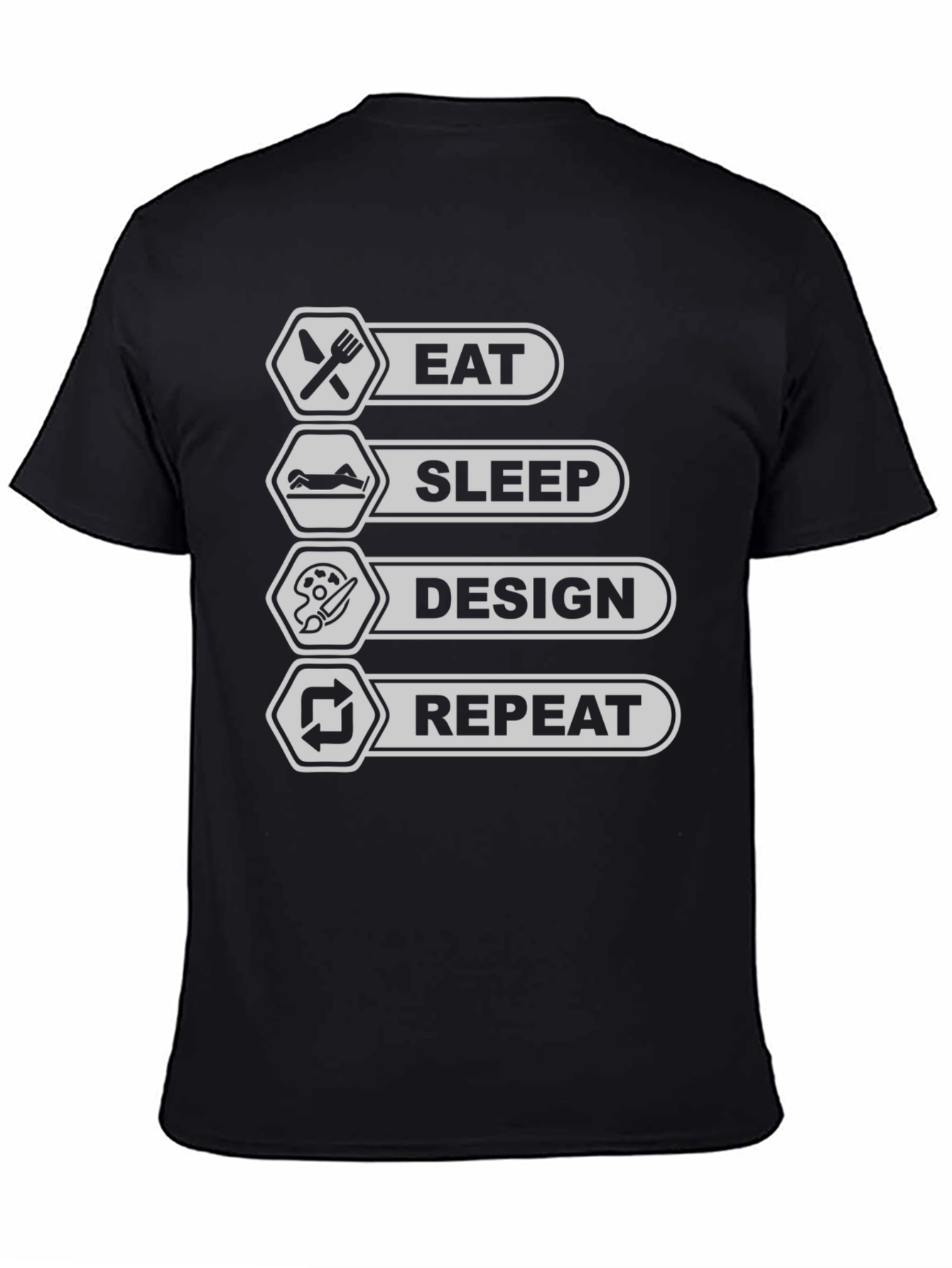 Eat Sleep Design Repeat Black T-Shirt