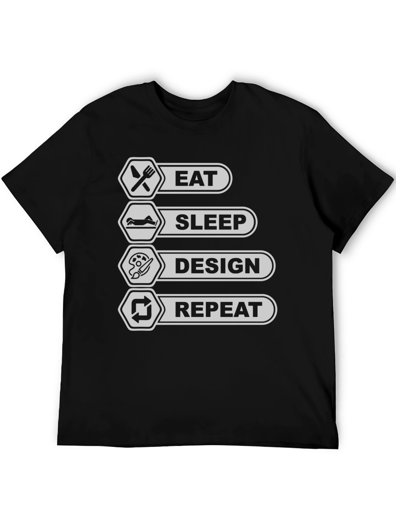 Eat Sleep Design Repeat Black T-Shirt