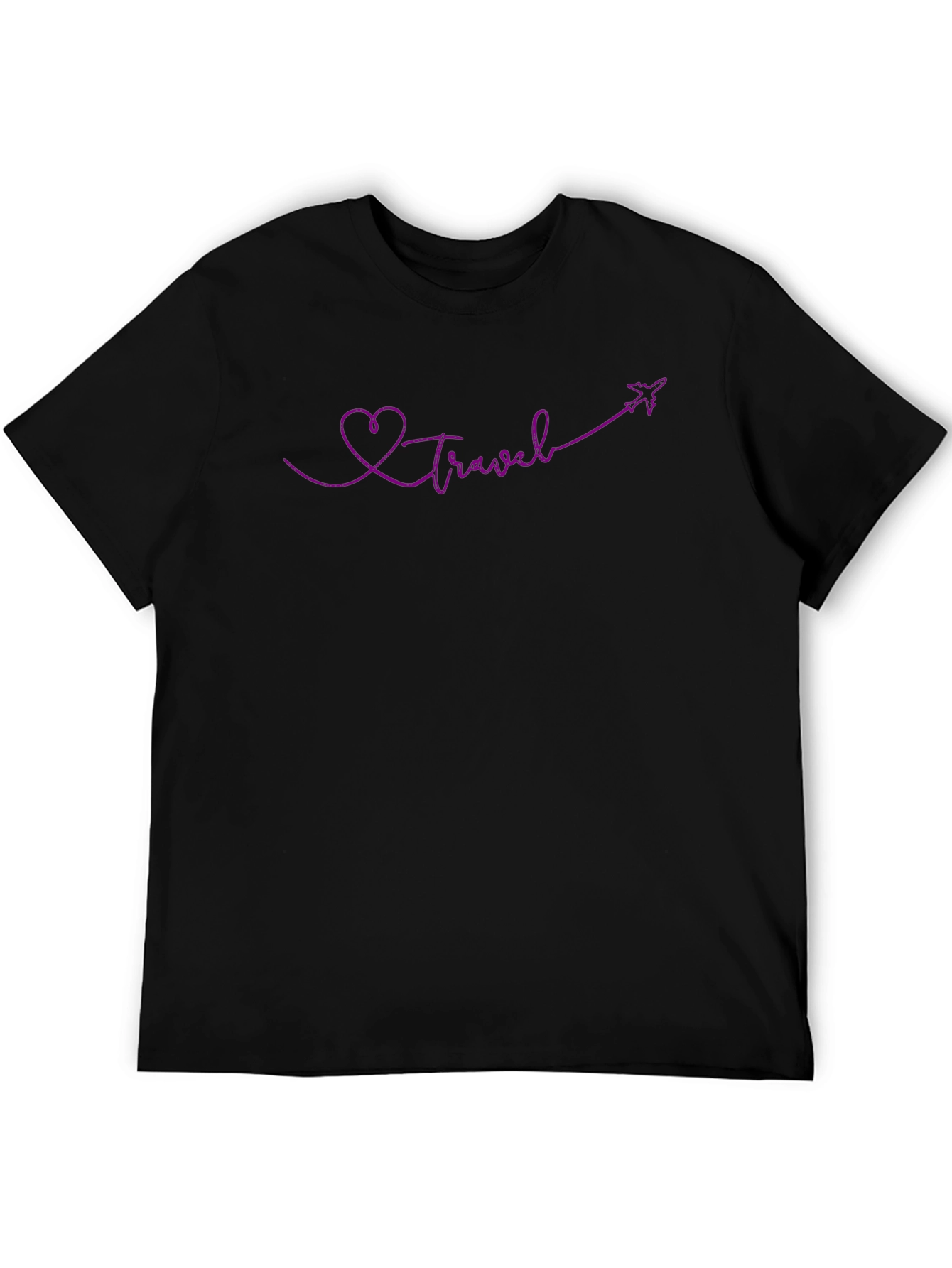 Travel Heart Plane Graphic Tee - Soft Cotton Shirt
