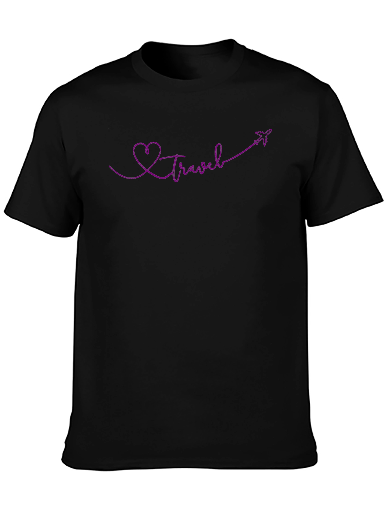 Travel Heart Plane Graphic Tee - Soft Cotton Shirt