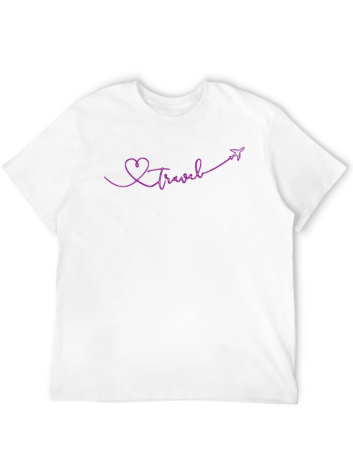 Travel Heart Plane Graphic Tee - Soft Cotton Shirt