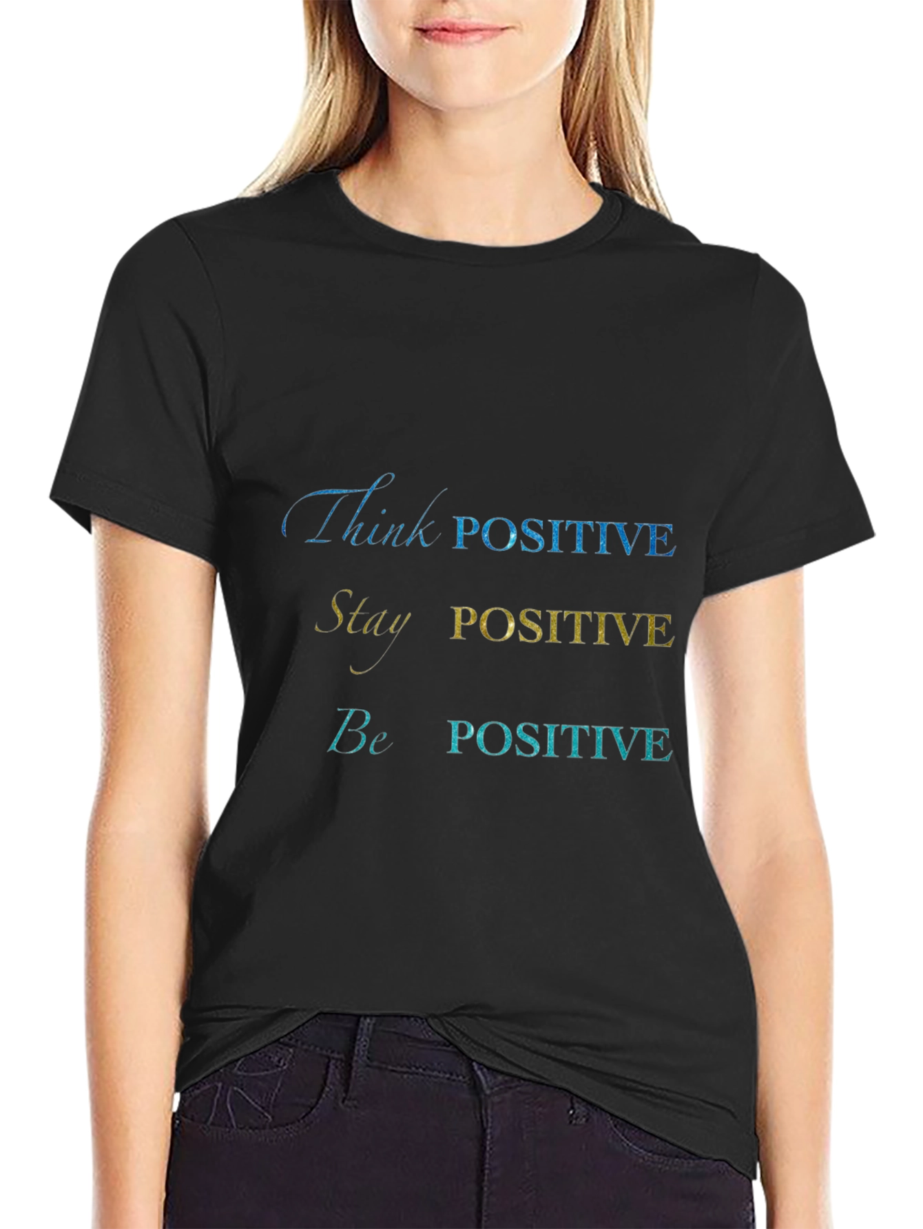 Positive Vibes Graphic Tee - Black