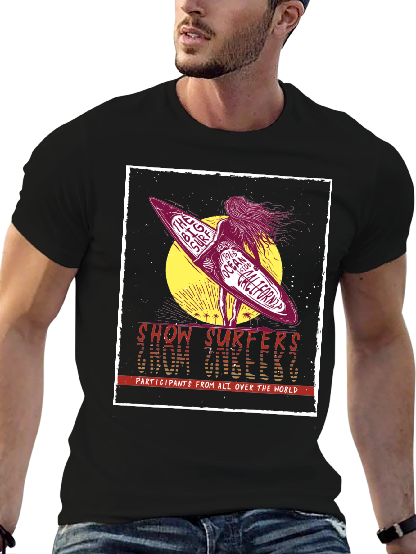 Retro Surfer T-Shirt - Show Surfers Chom Zubeeng