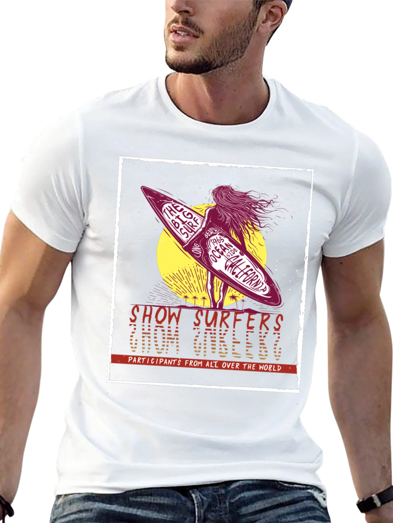 Retro Surfer T-Shirt - Show Surfers Chom Zubeeng