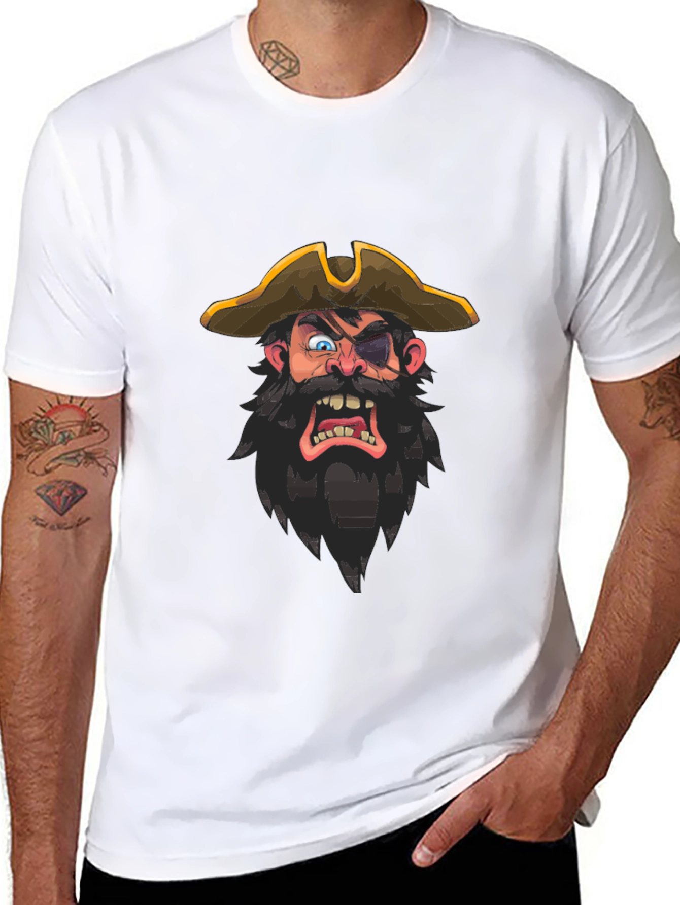 Pirate Graphic Tee - Mens Black T-Shirt