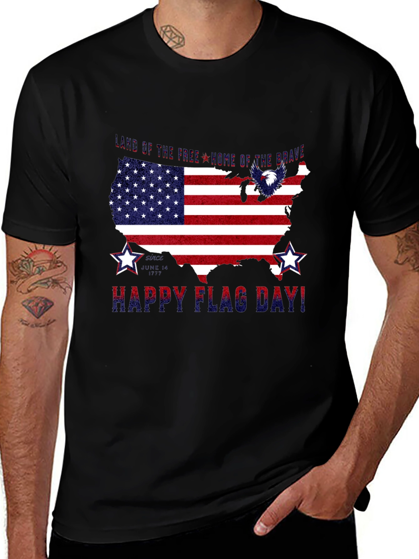 Patriotic USA Flag Happy Flag Day T-Shirt