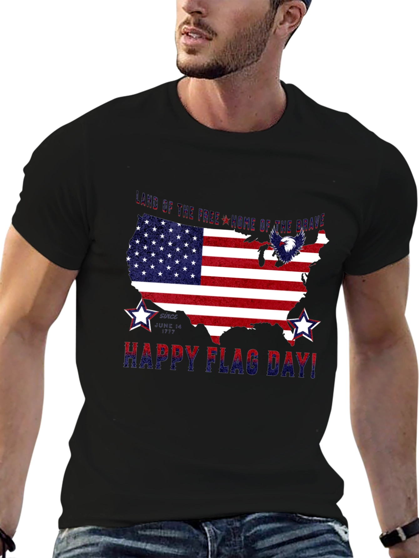 Patriotic USA Flag Happy Flag Day T-Shirt