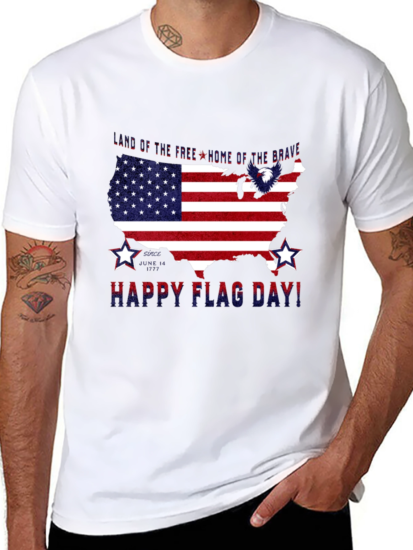 Patriotic USA Flag Happy Flag Day T-Shirt