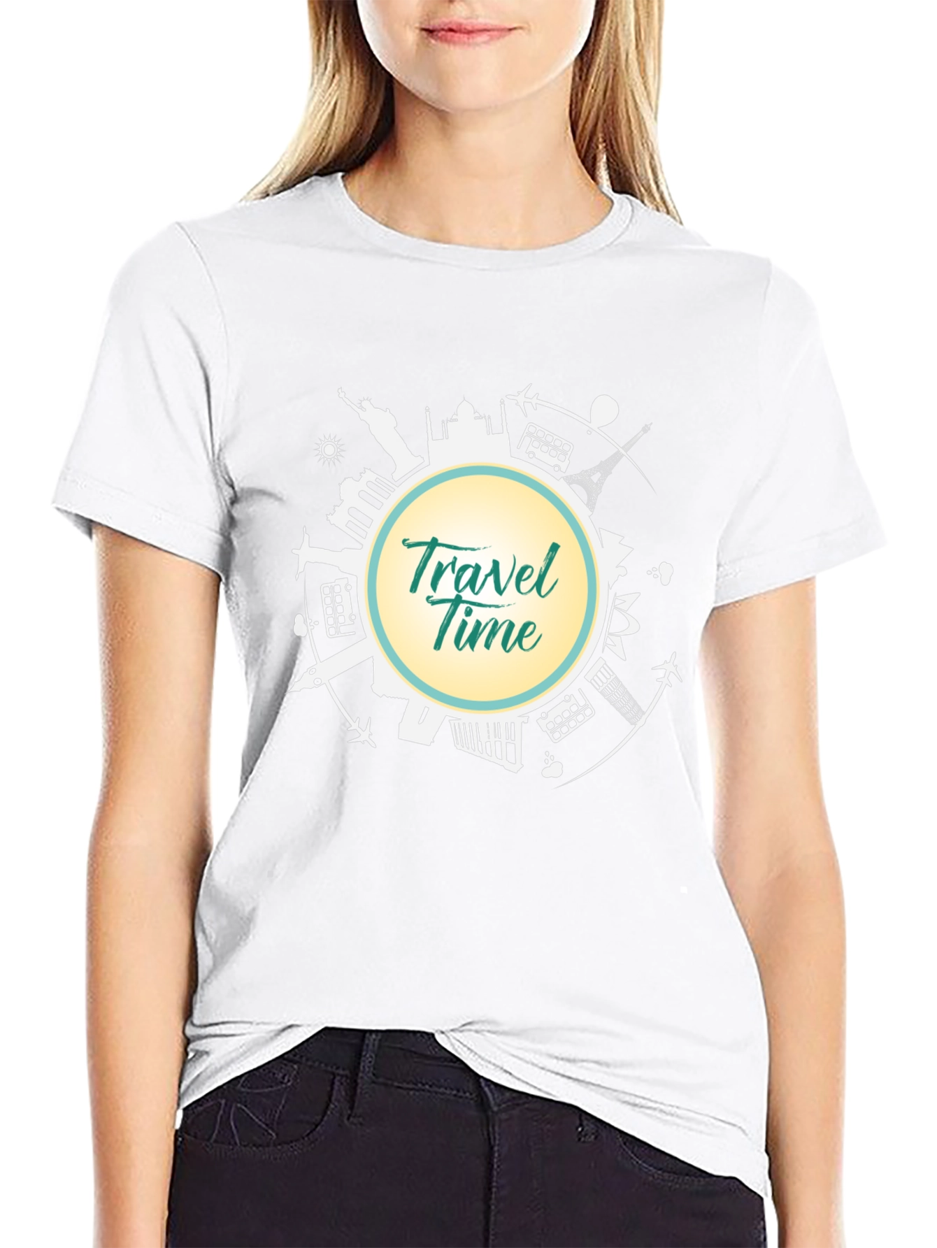 Travel Time T-Shirt - Black Graphic Tee