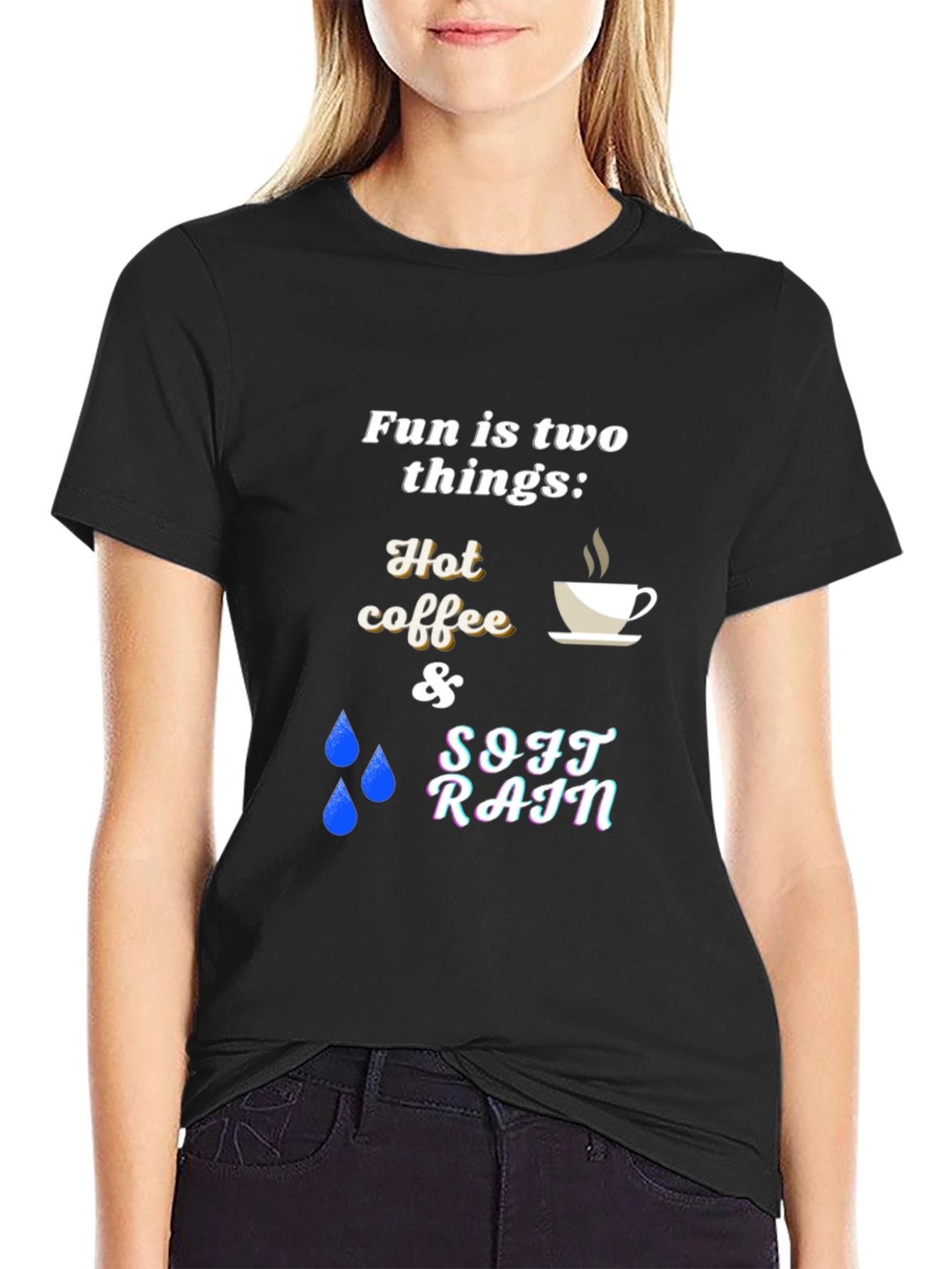 Fun Things T-Shirt: Hot Coffee & Soft Rain
