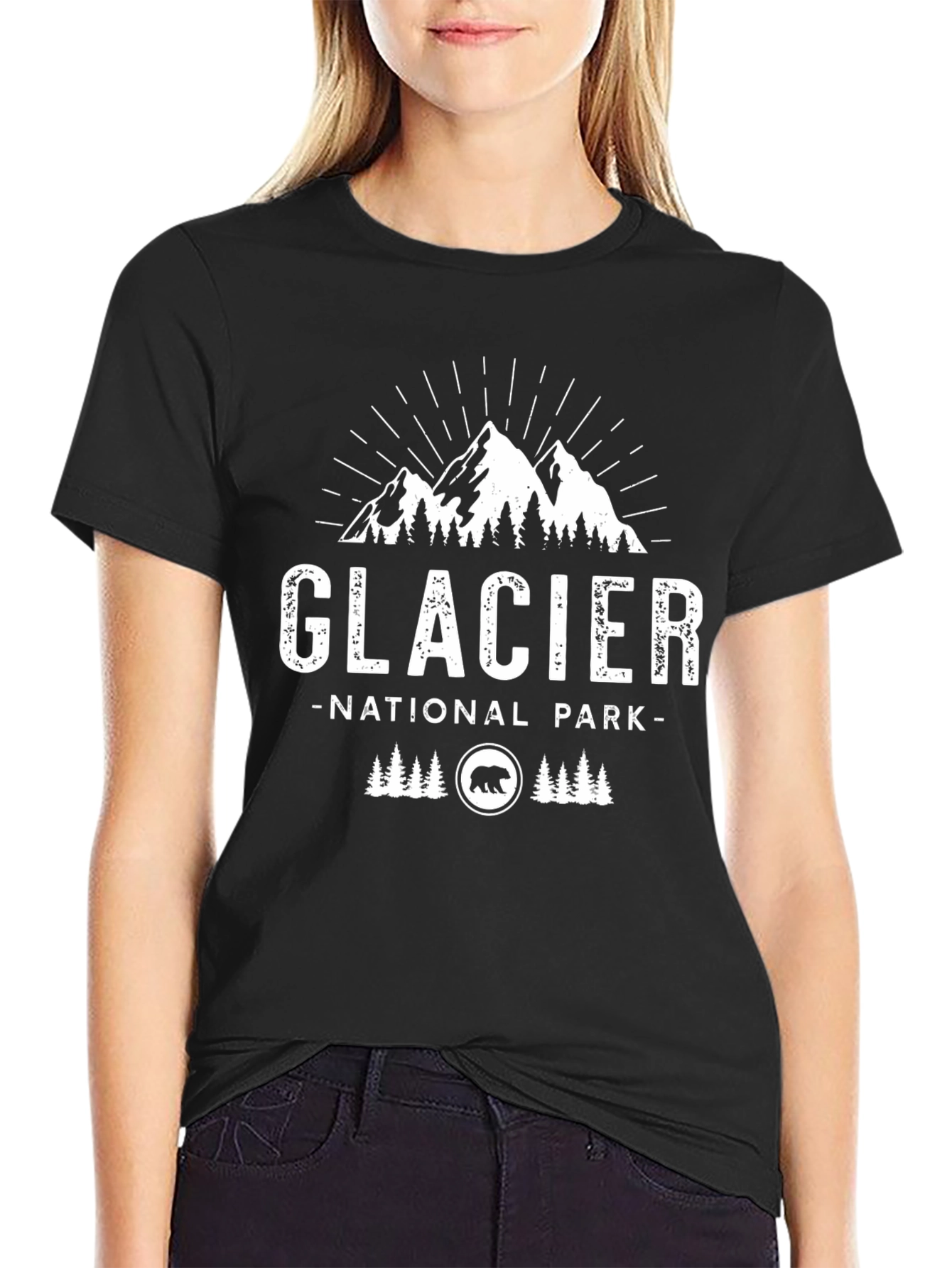 Glacier National Park T-Shirt Black