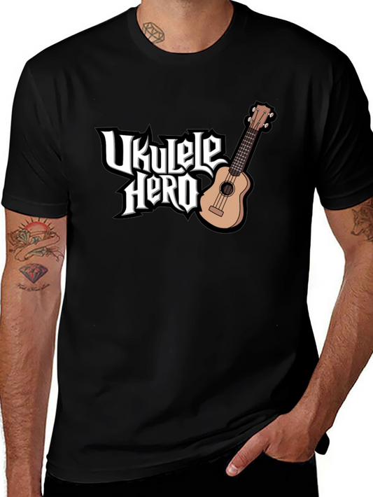 Ukulele Hero Black T-Shirt - Music Lover Tee