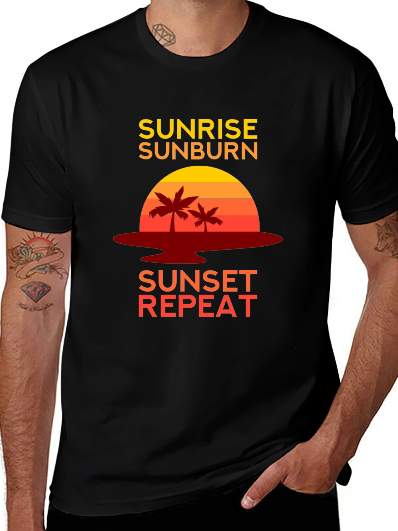 Sunrise Sunburn Sunset Repeat Graphic Tee