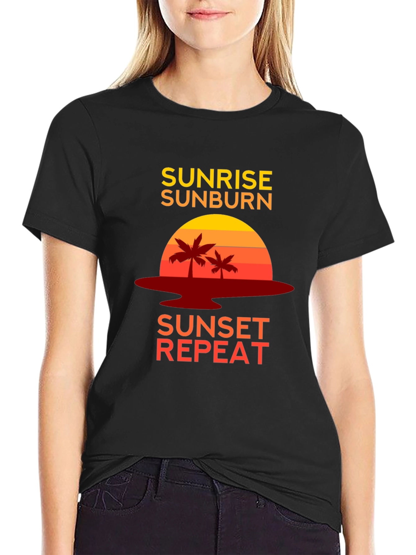 Sunrise Sunburn Sunset Repeat Graphic Tee