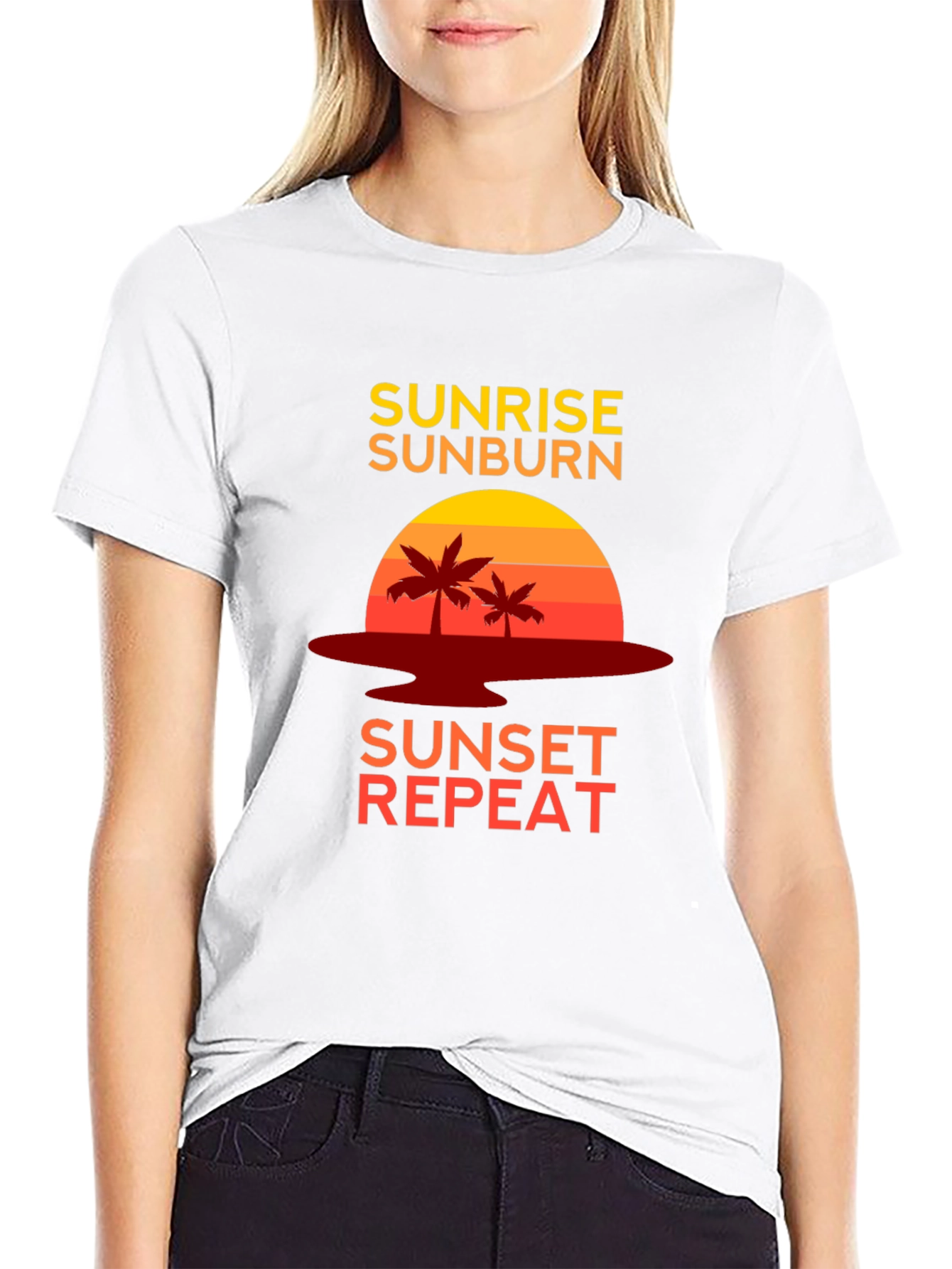 Sunrise Sunburn Sunset Repeat Graphic Tee