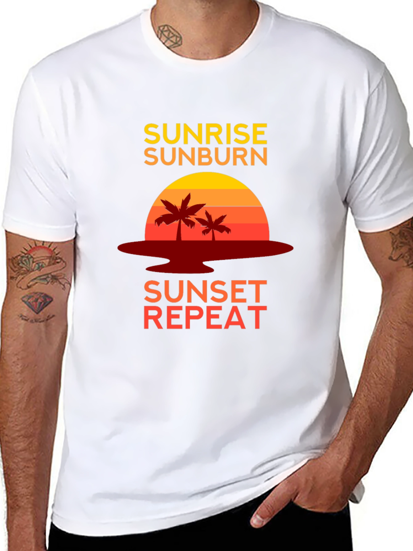 Sunrise Sunburn Sunset Repeat Graphic Tee