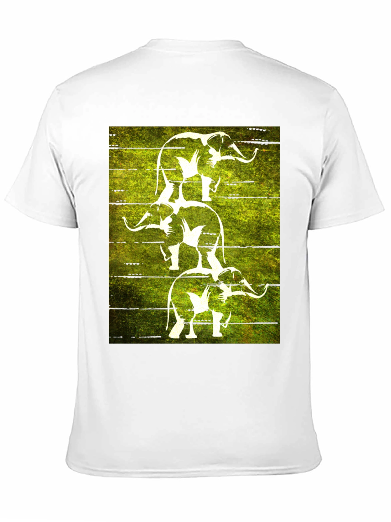 Stacked Elephant Graphic Tee - Black Cotton T-Shirt