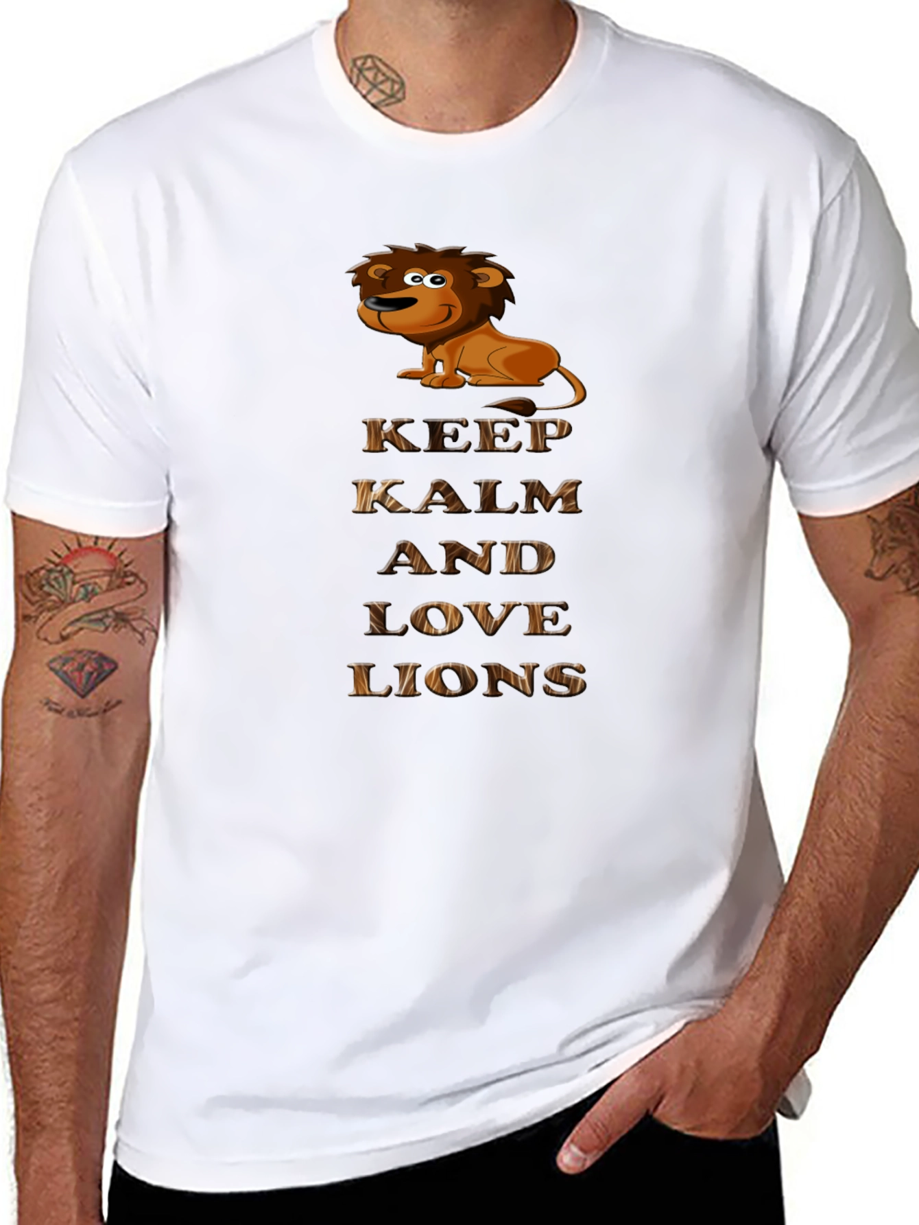 Keep Calm and Love Lions Graphic T-Shirt