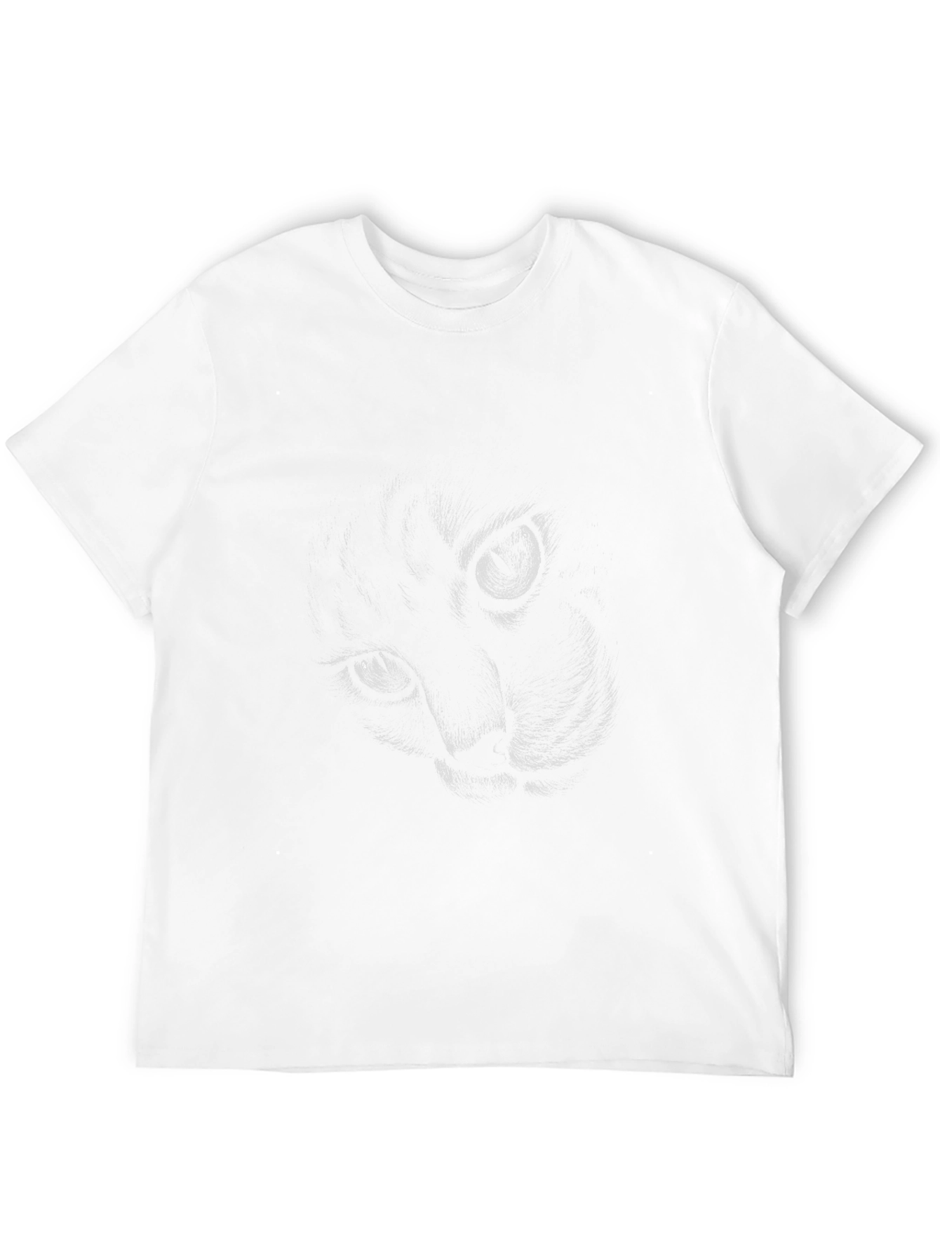 Mysterious Cat Face Black T-Shirt