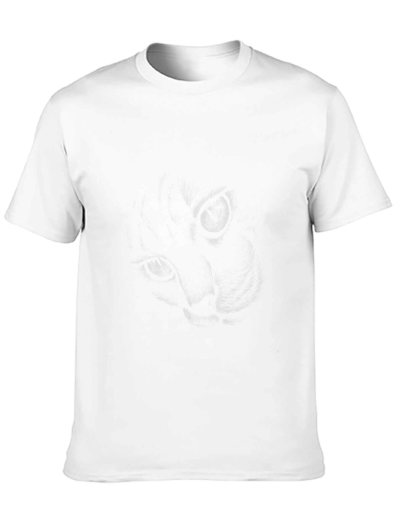 Mysterious Cat Face Black T-Shirt