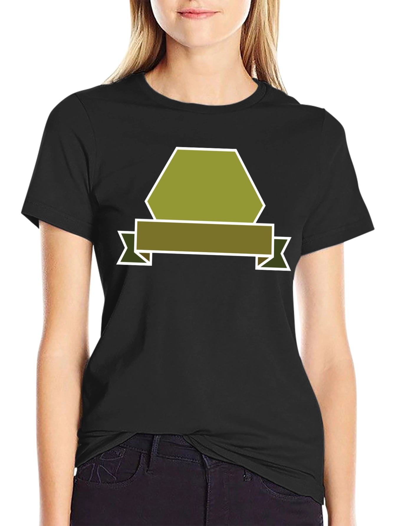 Olive Badge Graphic Tee - Modern Casual Style