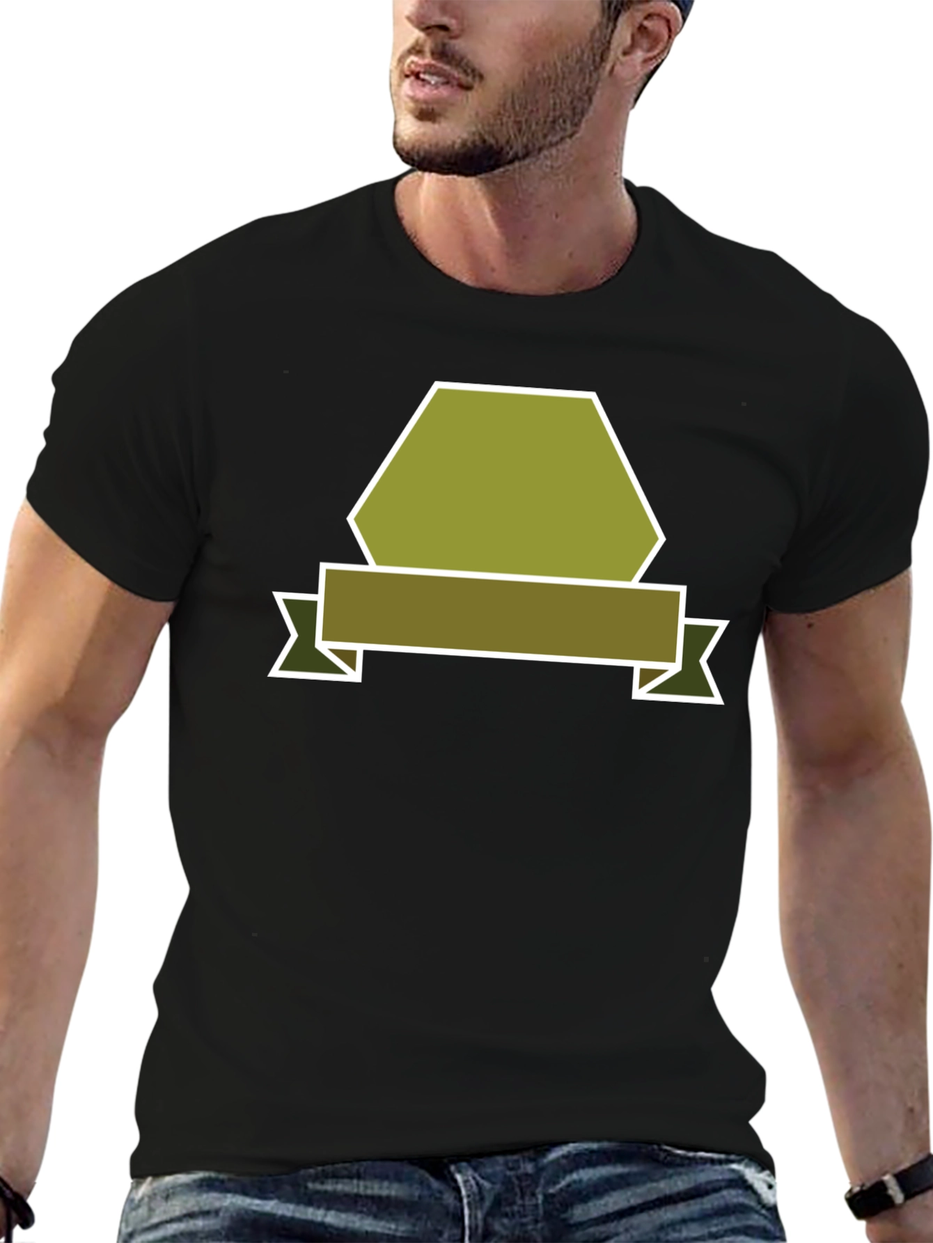 Olive Badge Graphic Tee - Modern Casual Style
