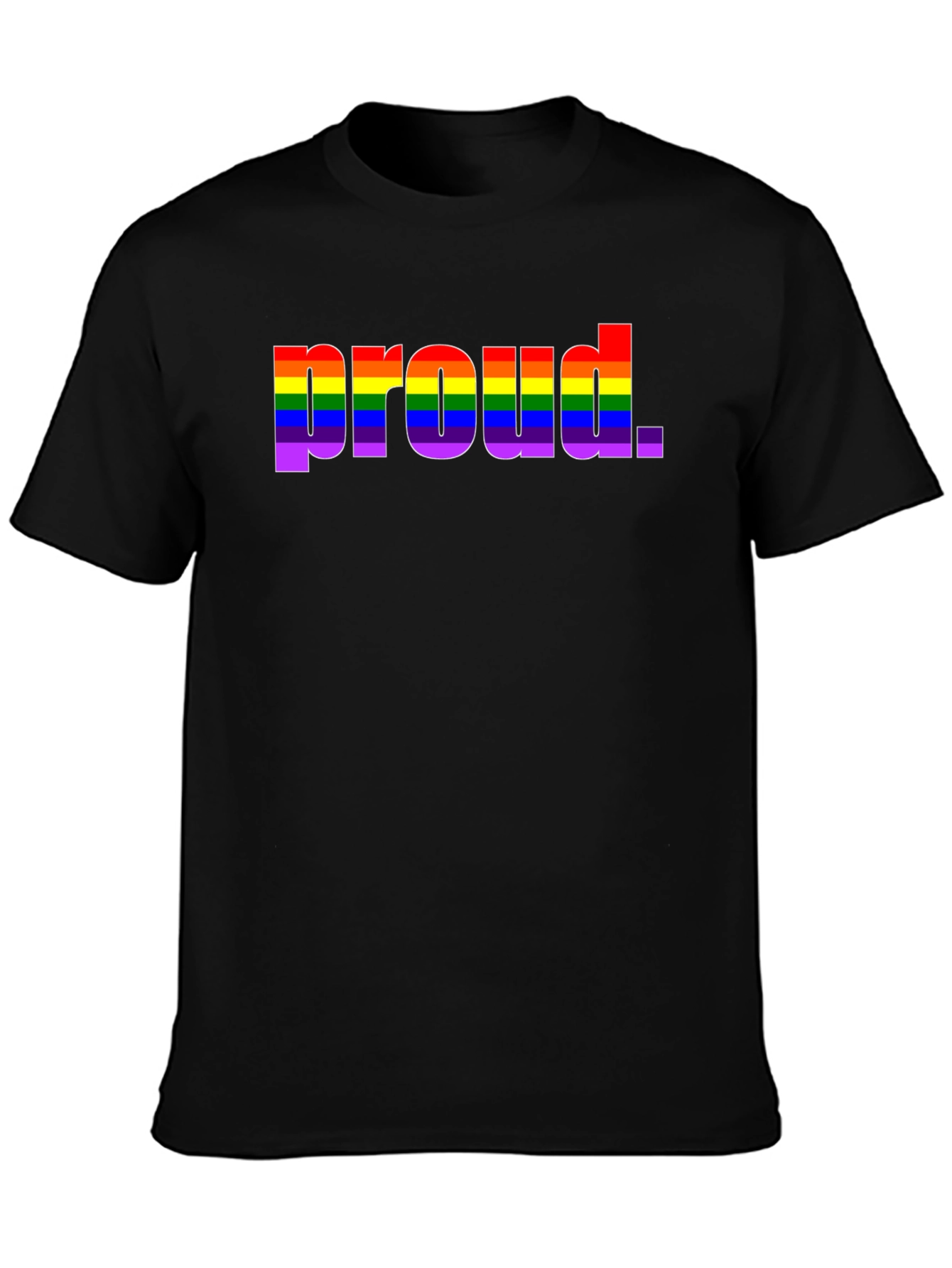 Pride Rainbow Proud Black T-Shirt