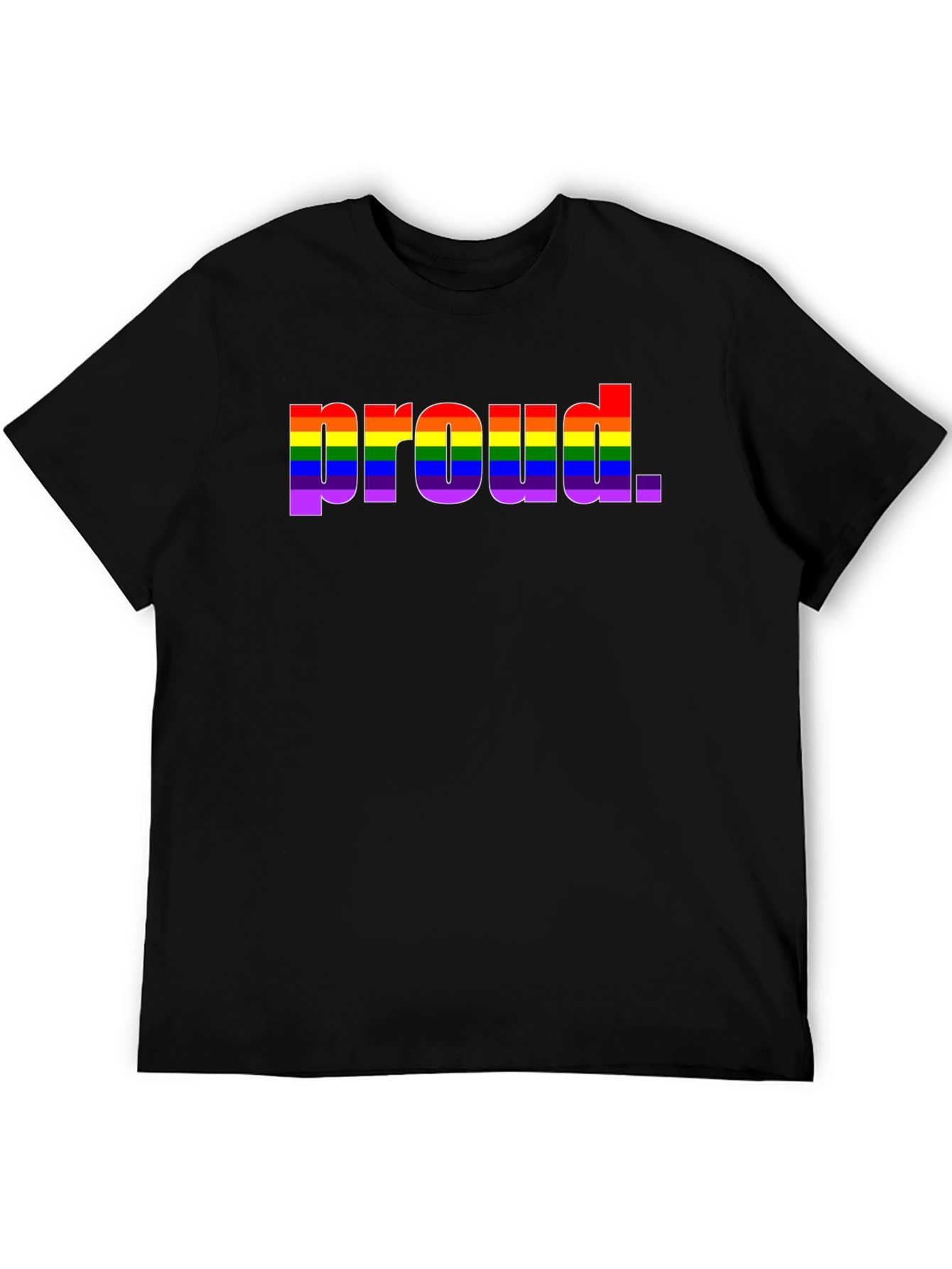 Pride Rainbow Proud Black T-Shirt