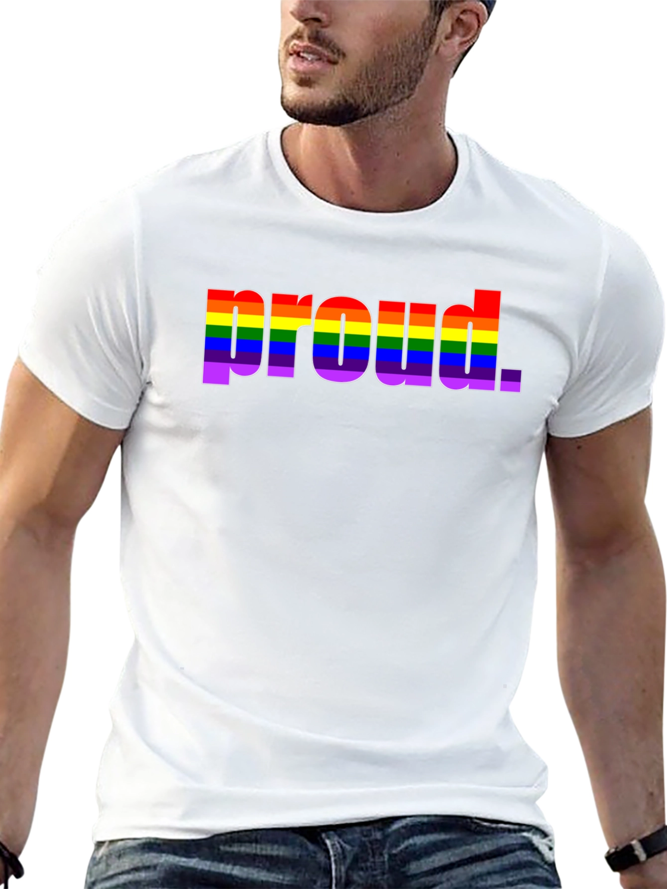 Pride Rainbow Proud Black T-Shirt