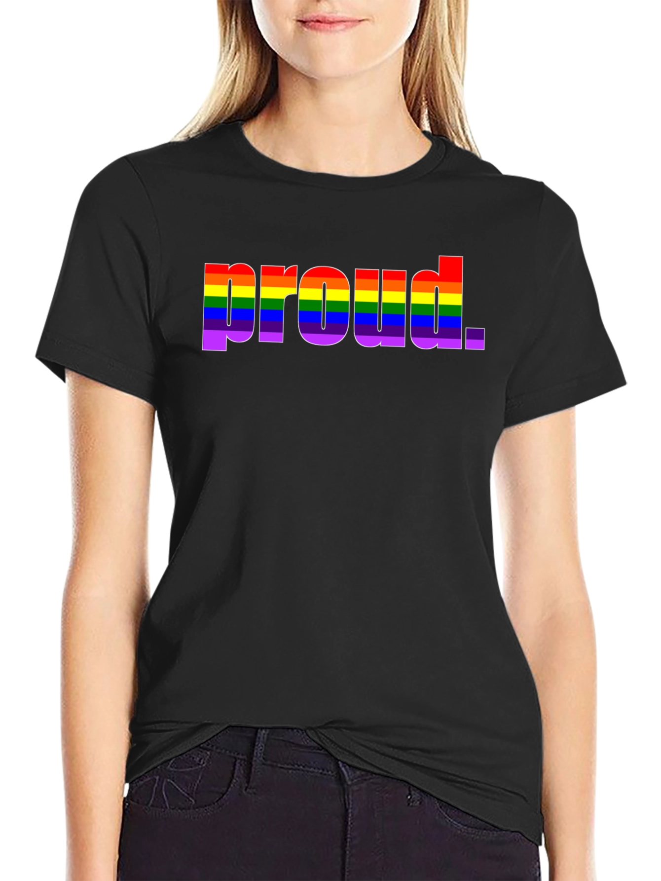 Pride Rainbow Proud Black T-Shirt