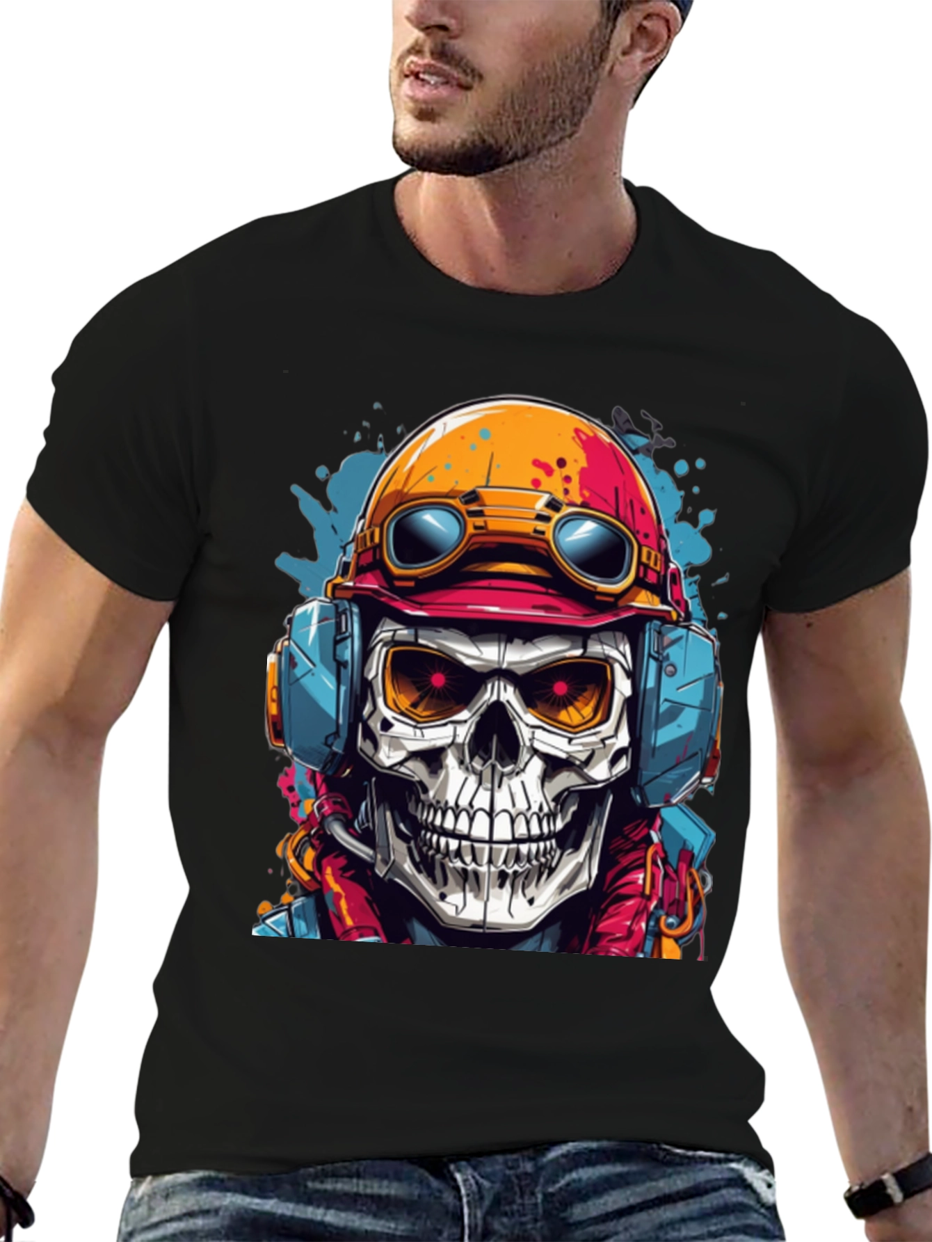 Skull Pilot Graphic Tee - Cool & Edgy Design