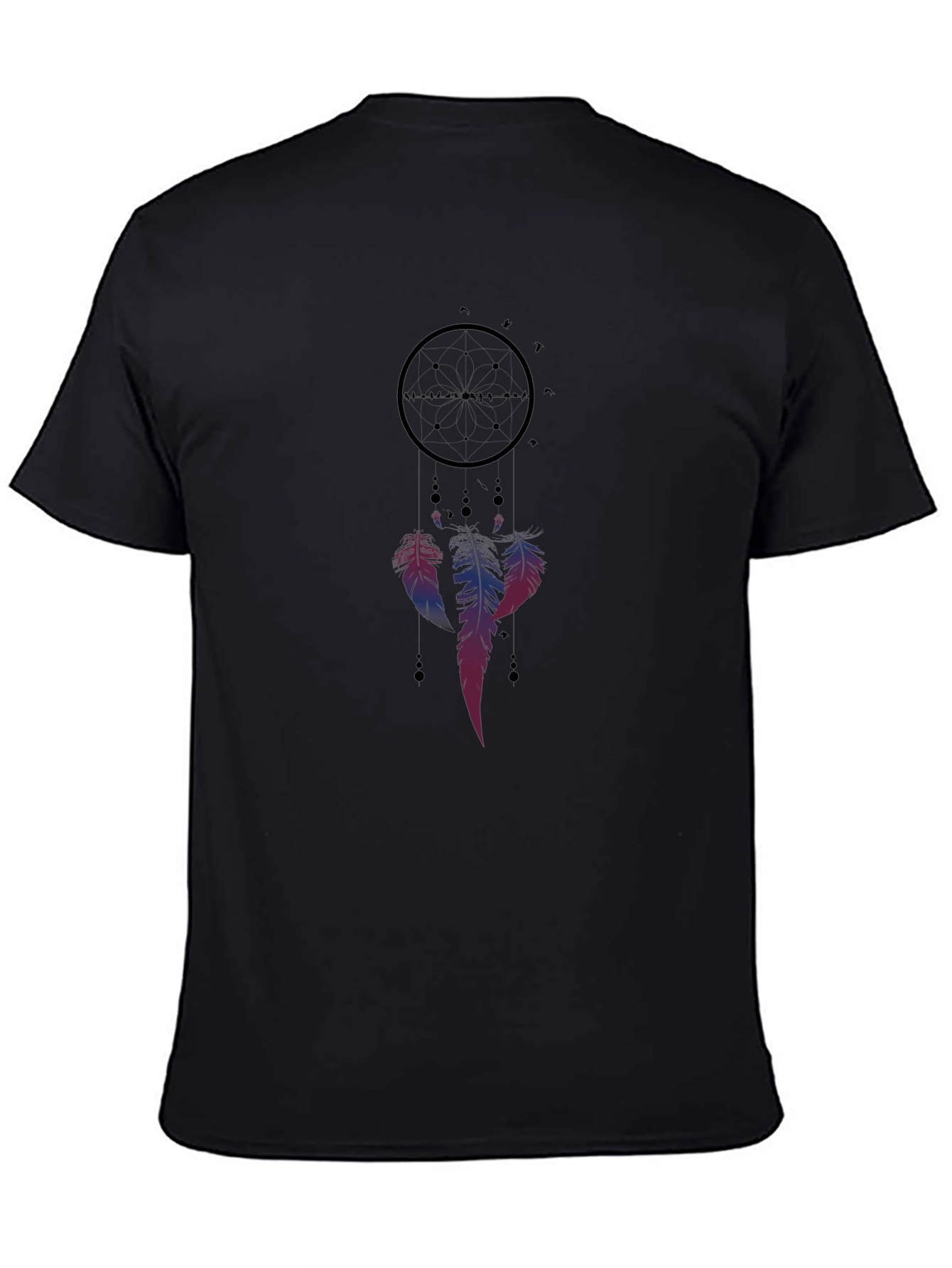 Dreamcatcher Graphic Tee - Black Cotton Blend Casual Shirt