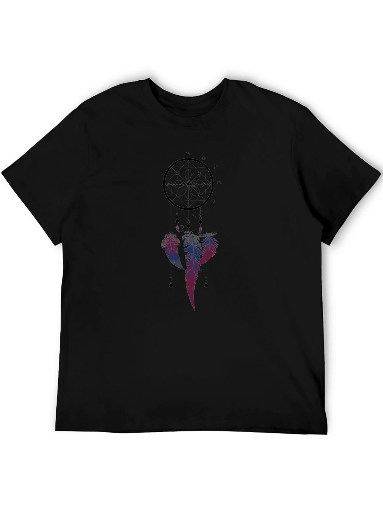 Dreamcatcher Graphic Tee - Black Cotton Blend Casual Shirt