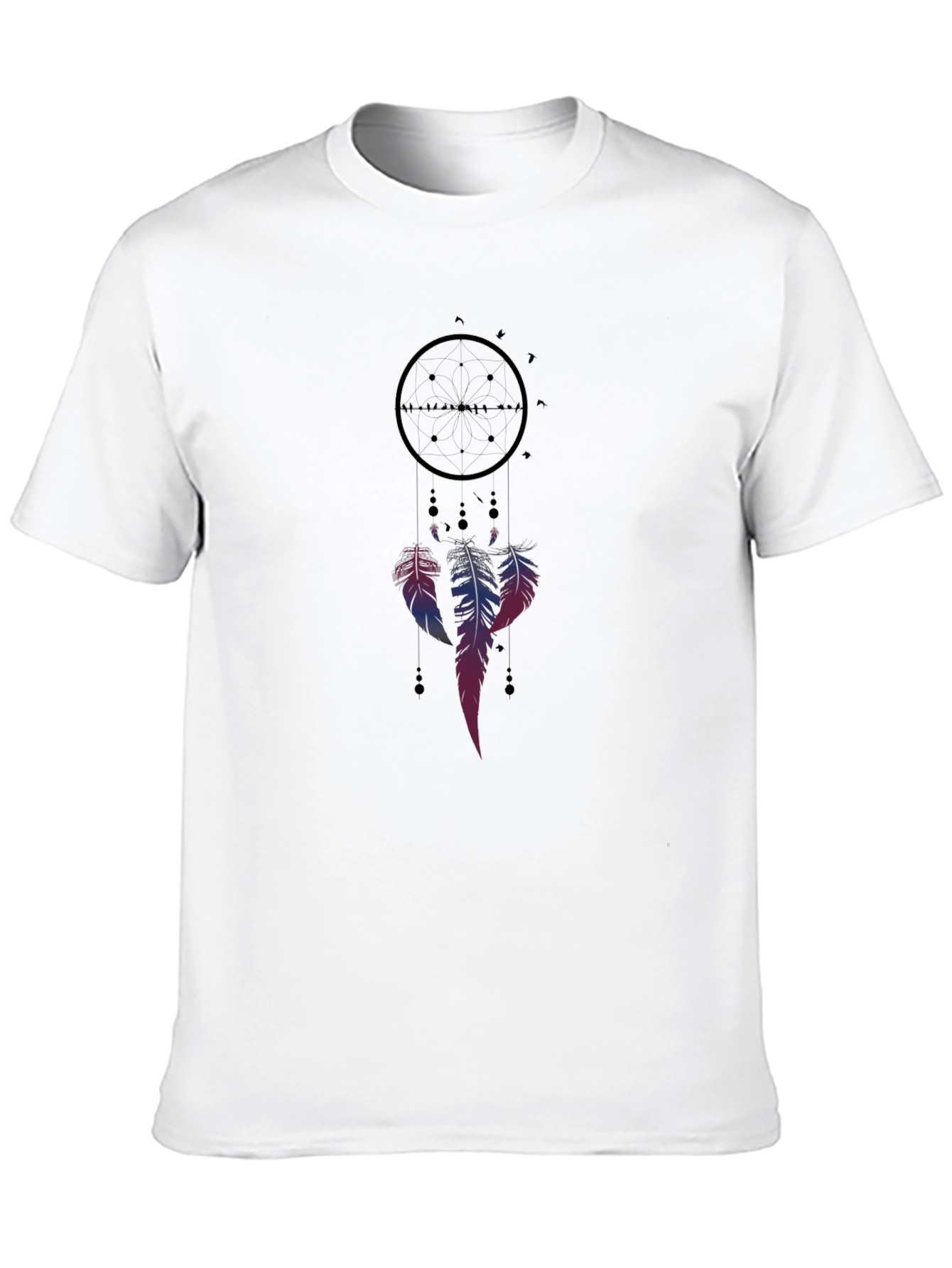 Dreamcatcher Graphic Tee - Black Cotton Blend Casual Shirt