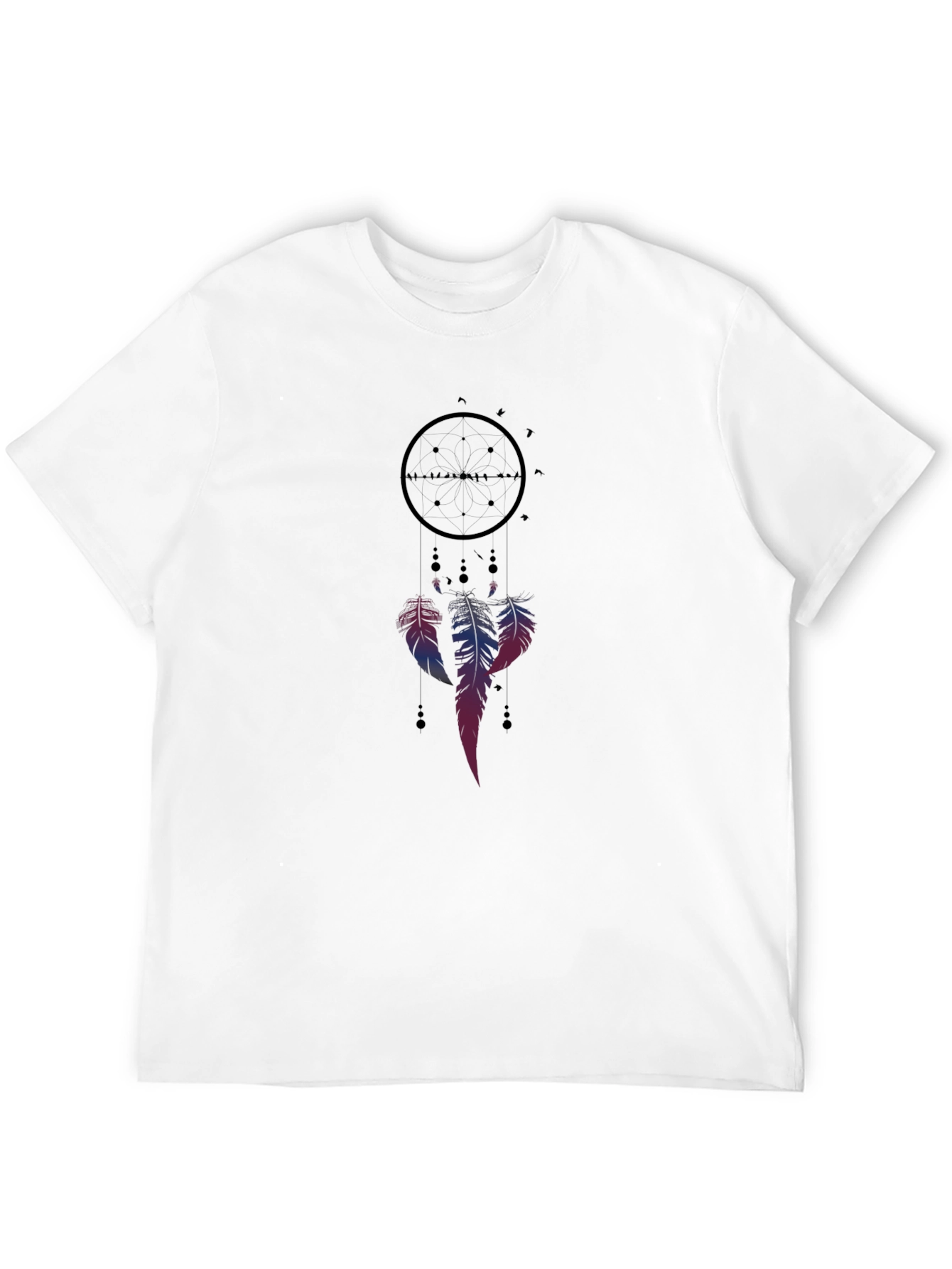 Dreamcatcher Graphic Tee - Black Cotton Blend Casual Shirt