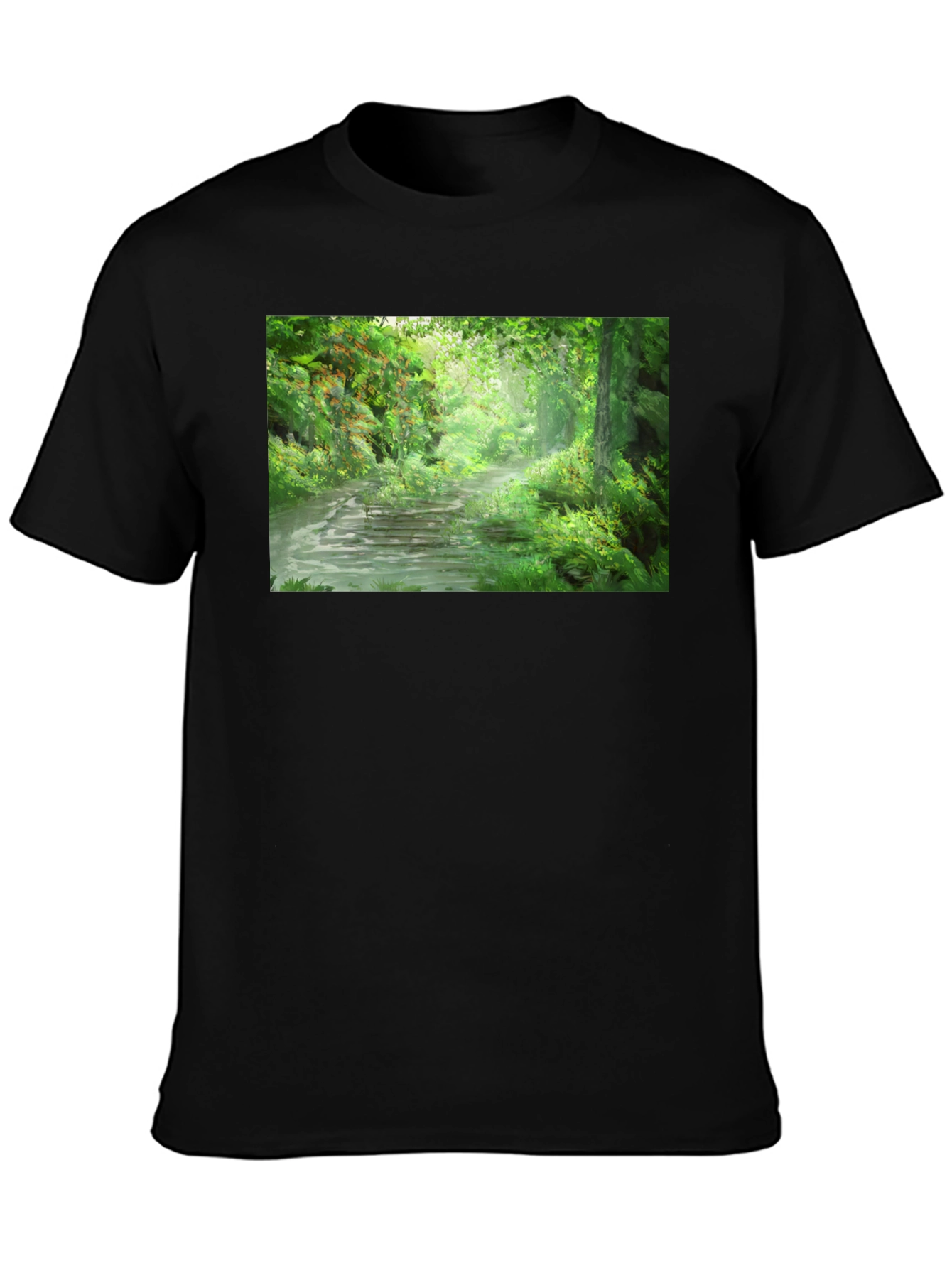 Nature Path T-Shirt - Lush Forest Scene