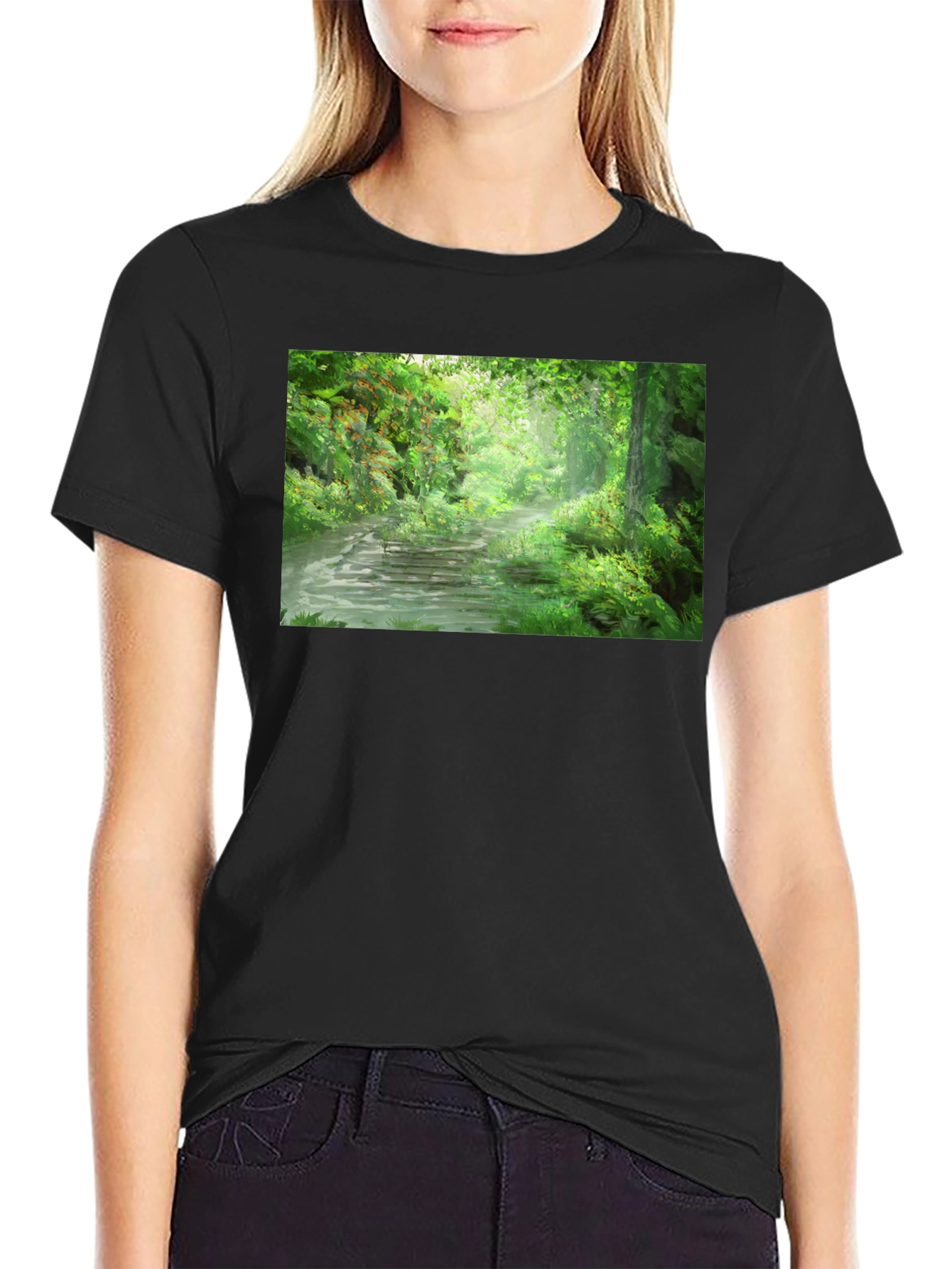 Nature Path T-Shirt - Lush Forest Scene