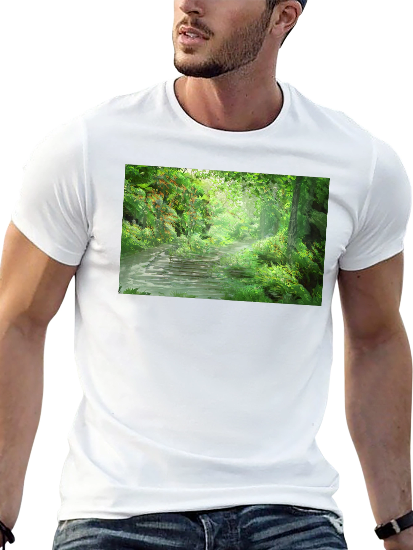 Nature Path T-Shirt - Lush Forest Scene
