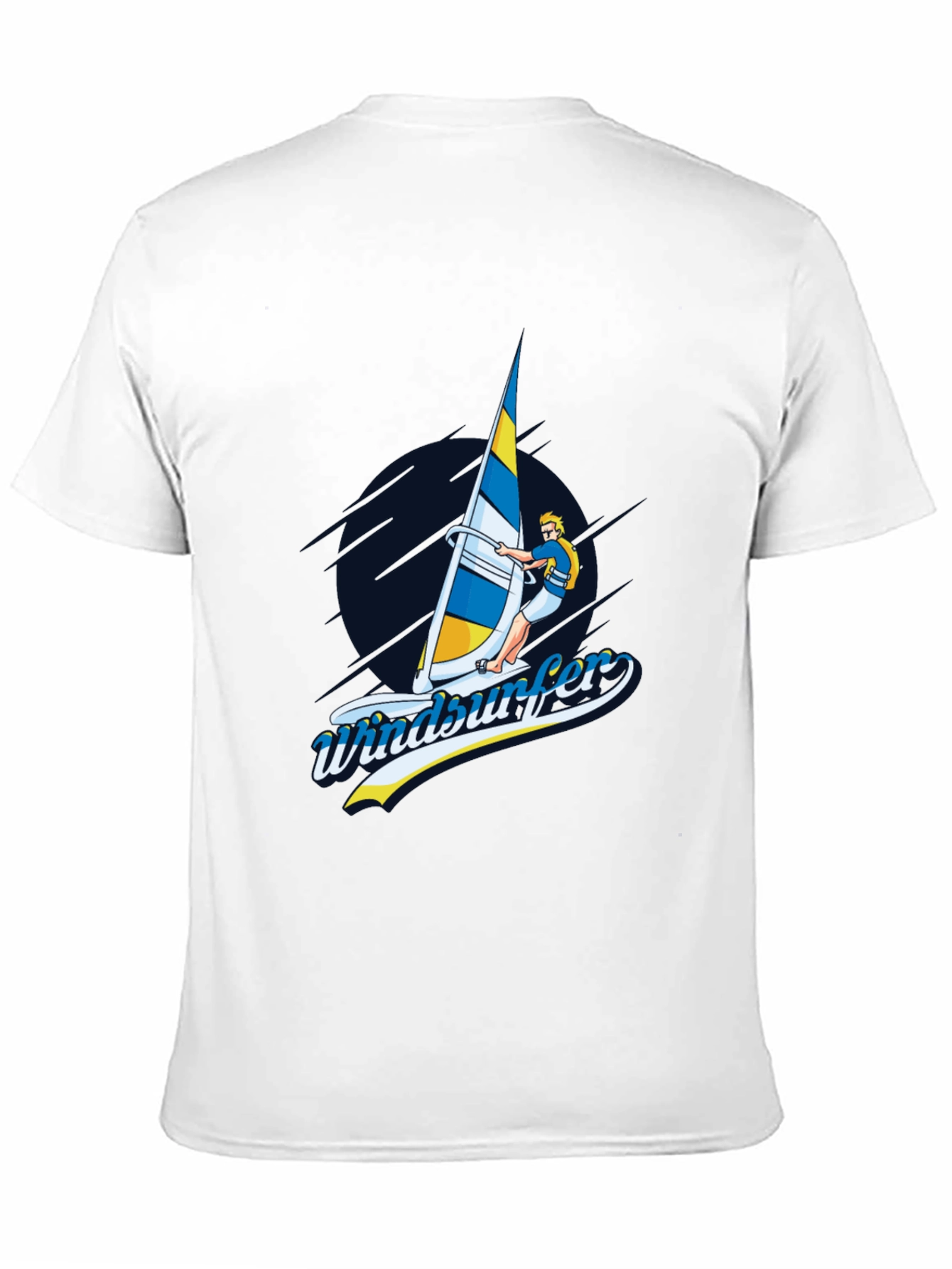 Windsurfer Graphic T-Shirt Black Cotton Tee